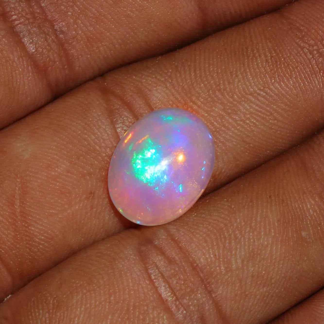 AAA Ethiopian Welo Fire Opal Cabochon: Loose Gemstone, October Birthstone (5.10 Cts, 16x12mm Oval) loose gemstones