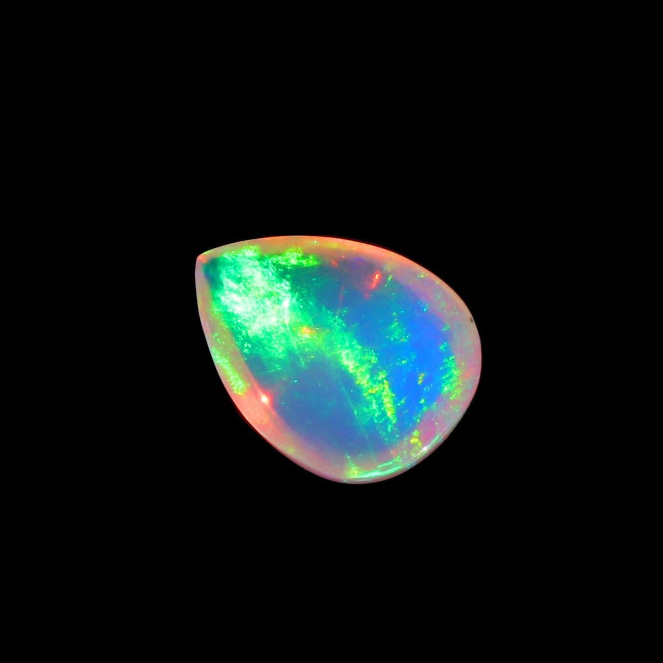 Natural Ethiopian Opal Pear Cabochon, 2.80ct. Hand-Polished Cabochon for Jewelry Making