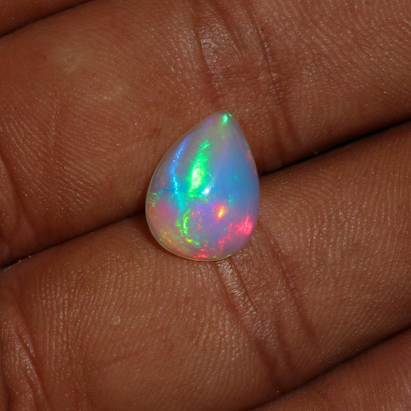 Natural Ethiopian Opal Pear Cabochon, 2.80ct. Hand-Polished Cabochon for Jewelry Making