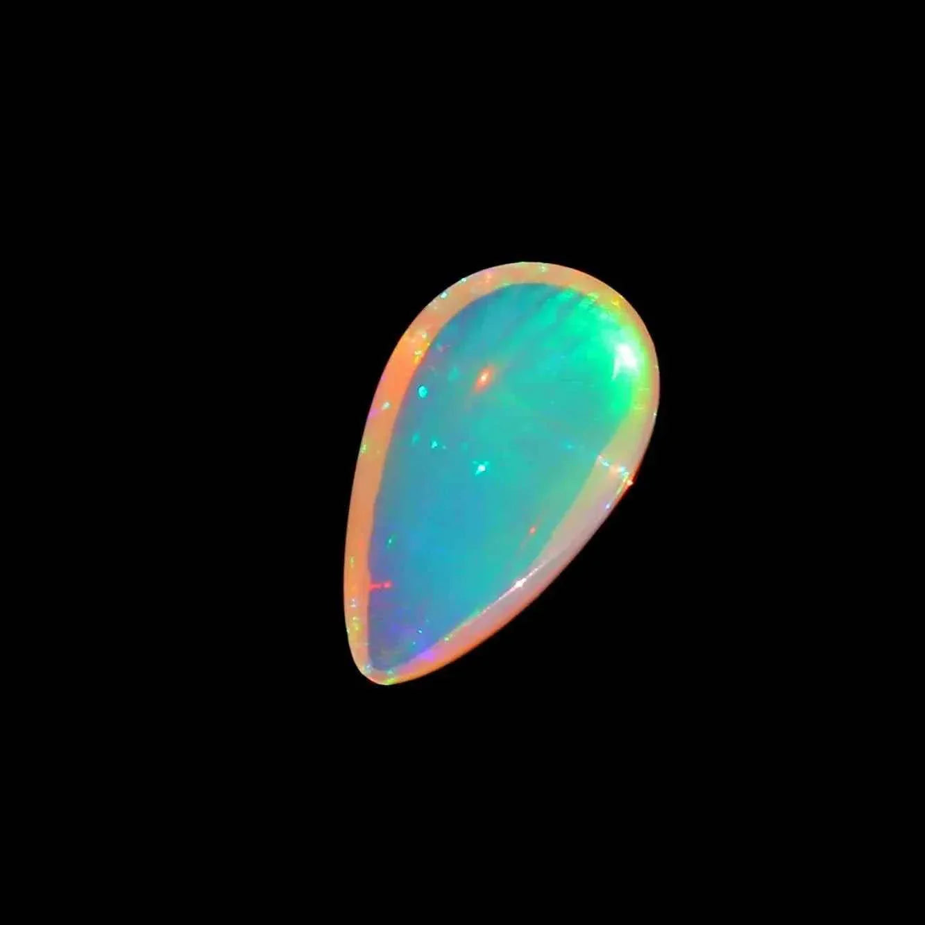 Ethiopian Welo Opal Cabochon 2.28 Cts Pear Shape with Multicolor Fire loose gemstones