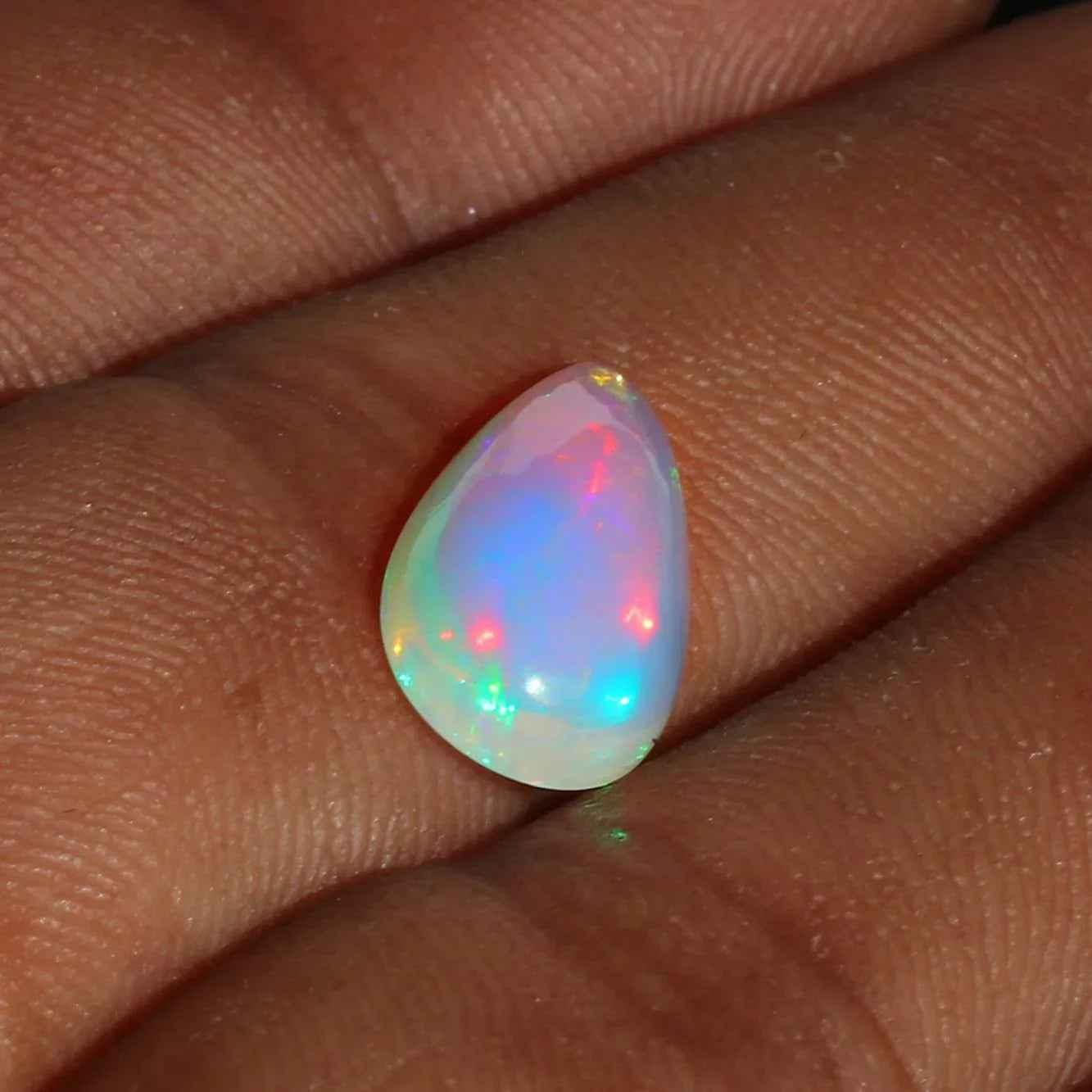 Ethiopian Welo Opal Cabochon 2.28 Cts Pear Shape with Multicolor Fire loose gemstones