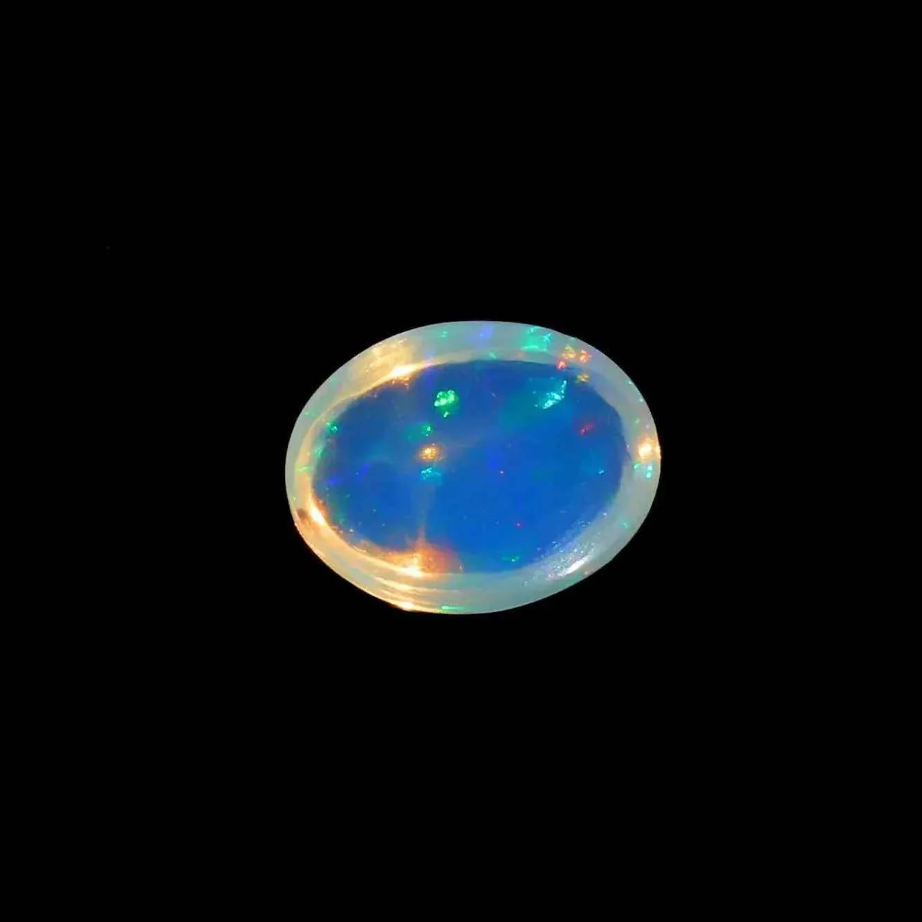 Ethiopian Opal Cabochon: 2.30 Ct Oval Multi-Color Gemstone, 12x9 mm loose gemstones