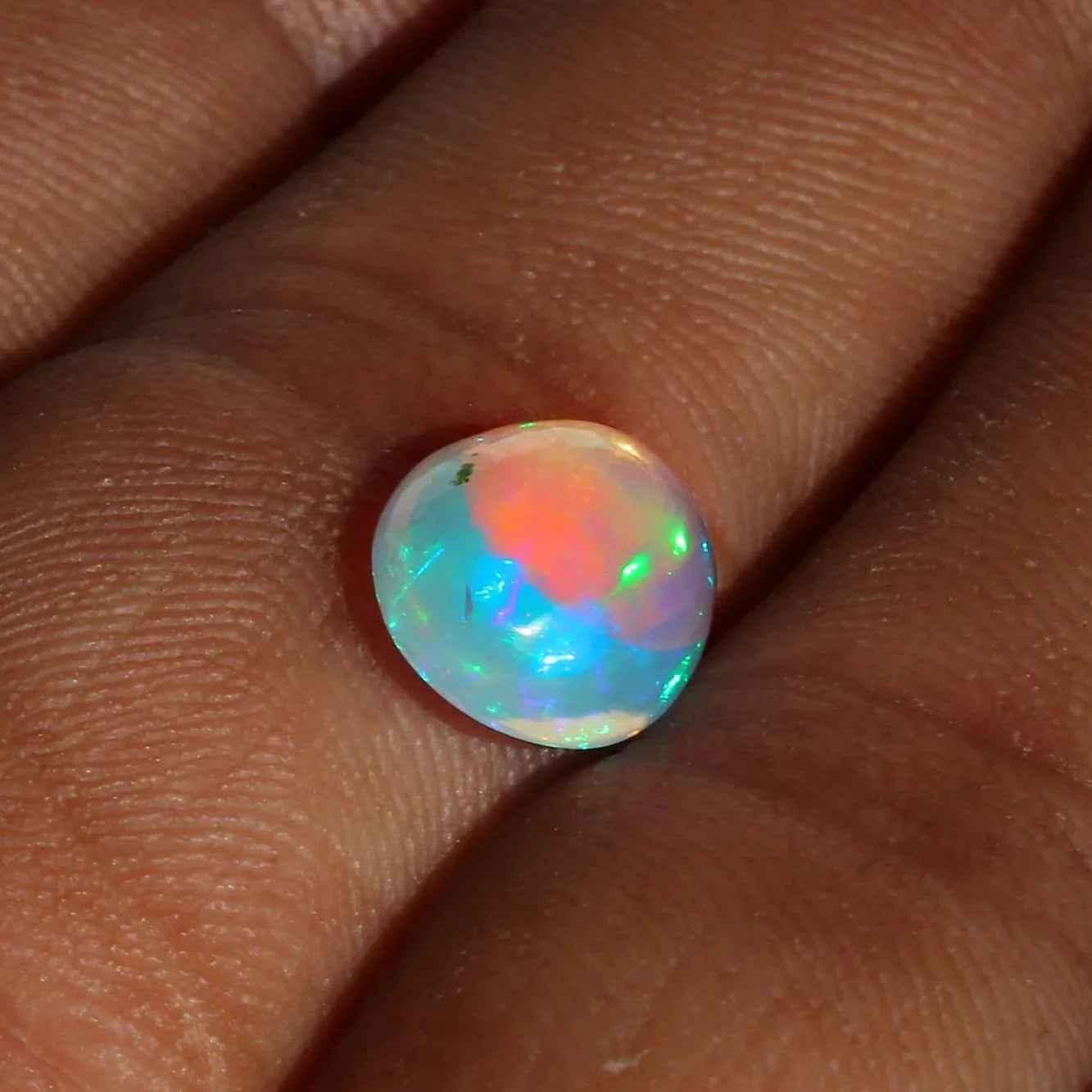 Ethiopian Opal Cabochon: 2.30 Ct Oval Multi-Color Gemstone, 12x9 mm loose gemstones