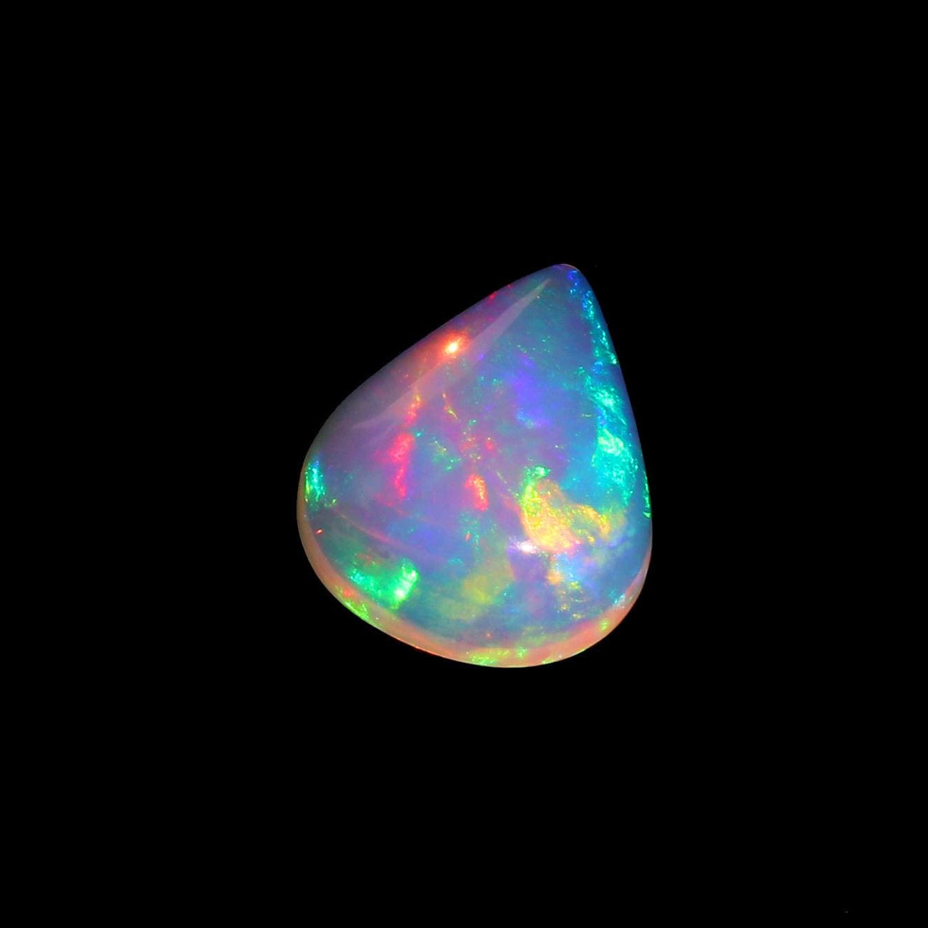 Welo Opal Gemstone: AAA Pear Shape Ethiopian Opal, October Birthstone (16X12mm, 3.68Ct)