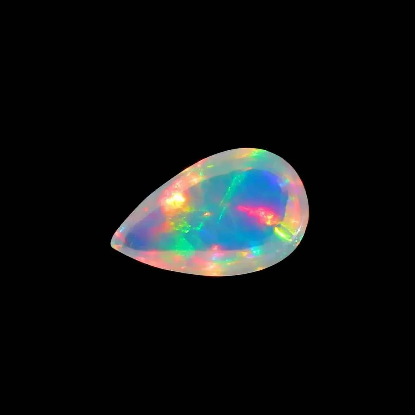 Ethiopian Opal Cabochon Gemstone 2.12 Cts Pear Shape with Vibrant Play of Color loose gemstones