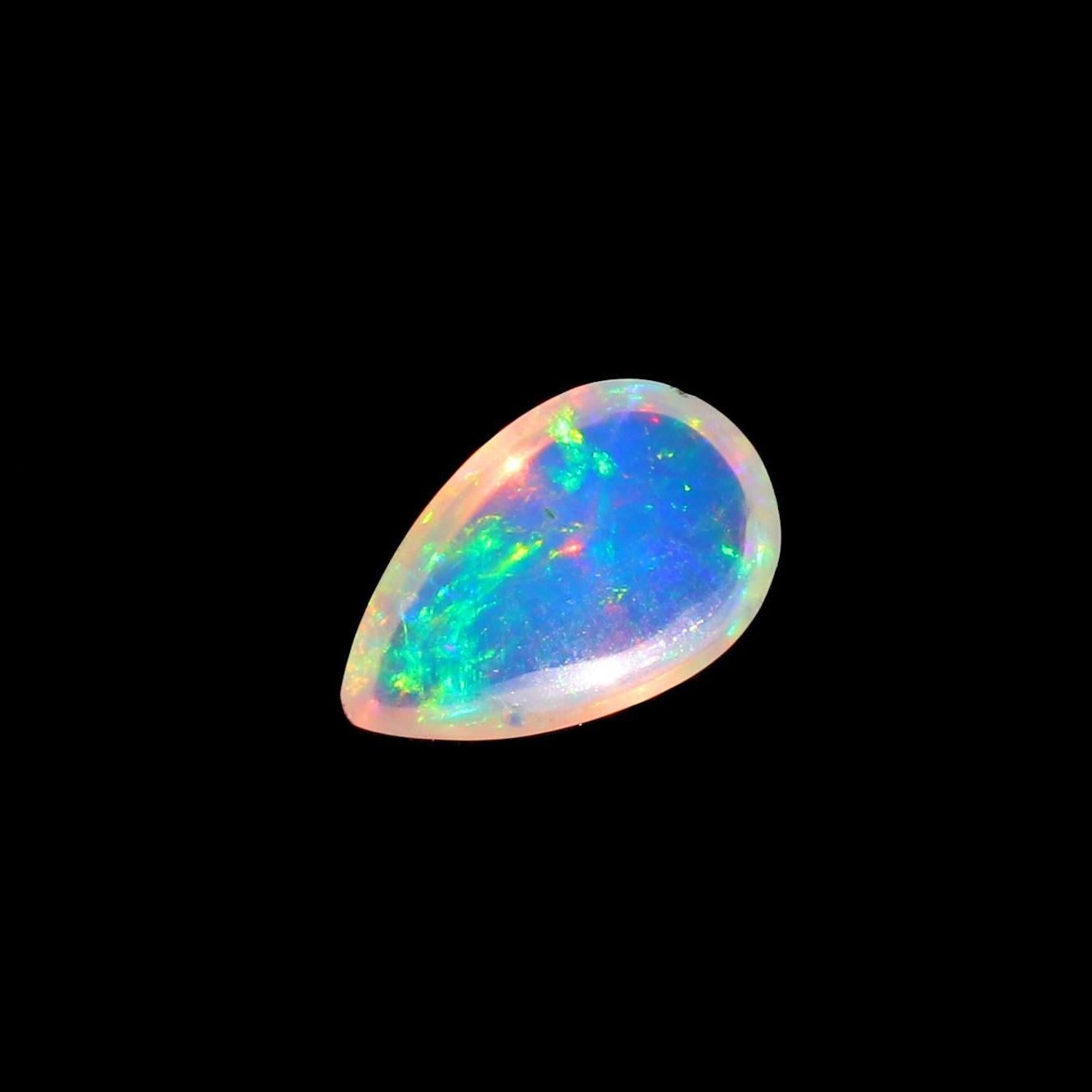Welo Ethiopian Fire Opal Cabochon: Rainbow Gemstone for Jewelry (1.67 Cts, 13x8 mm