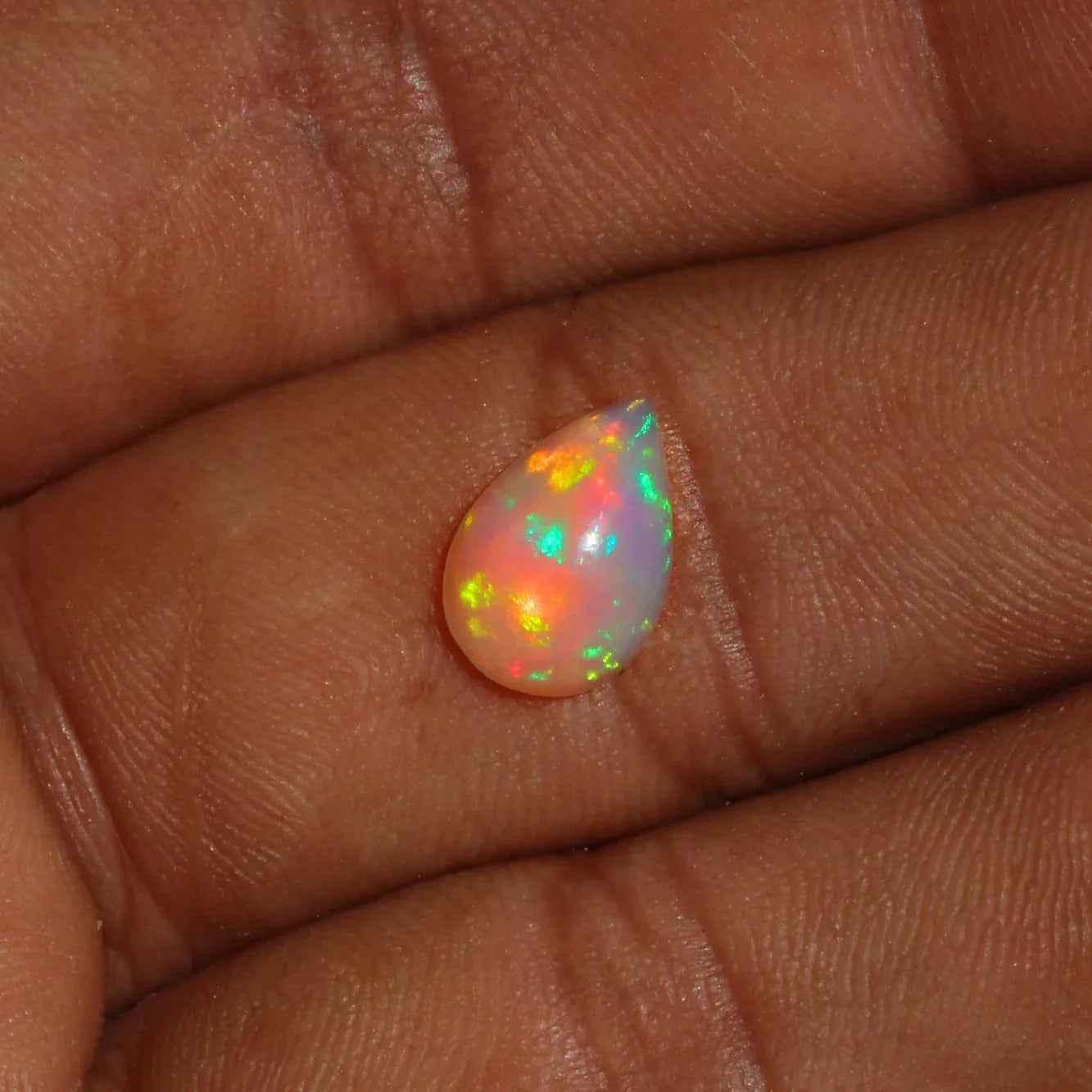 Ethiopian Fire Opal Pear Cut Cabochon AAA Natural Gemstone 1.76 Ct for Sale loose gemstones
