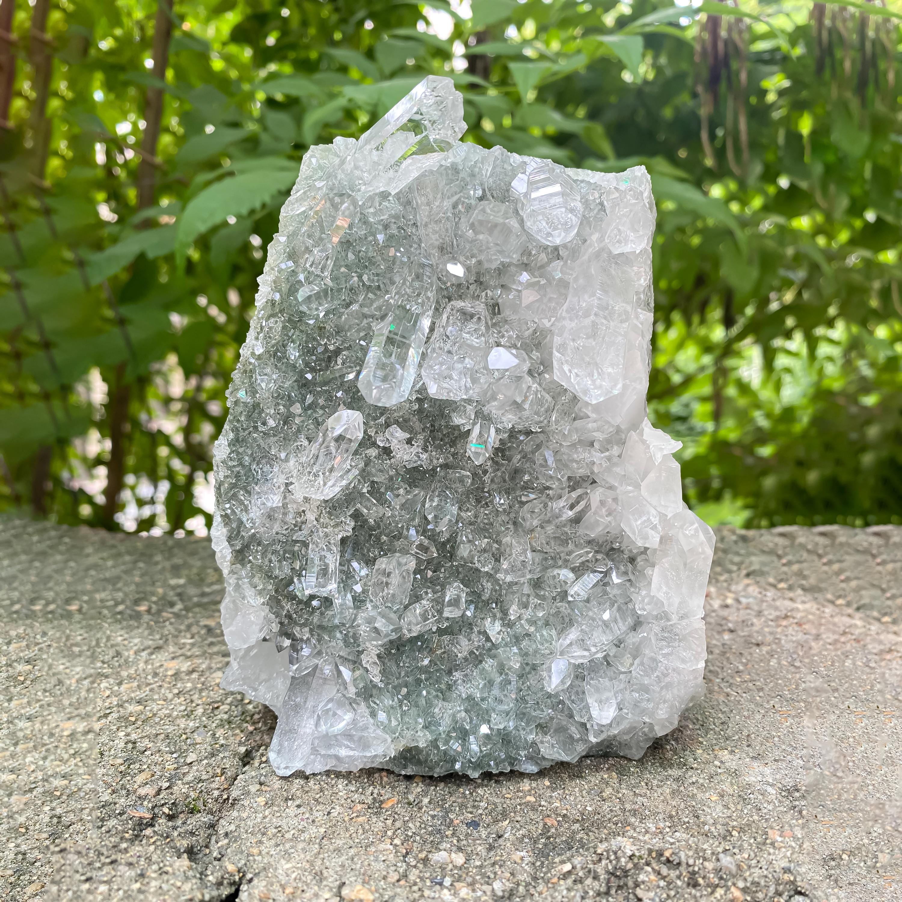 Himalayan Green Chlorite Quartz Owl Carving: Healing Crystal Decor 1.240kg
