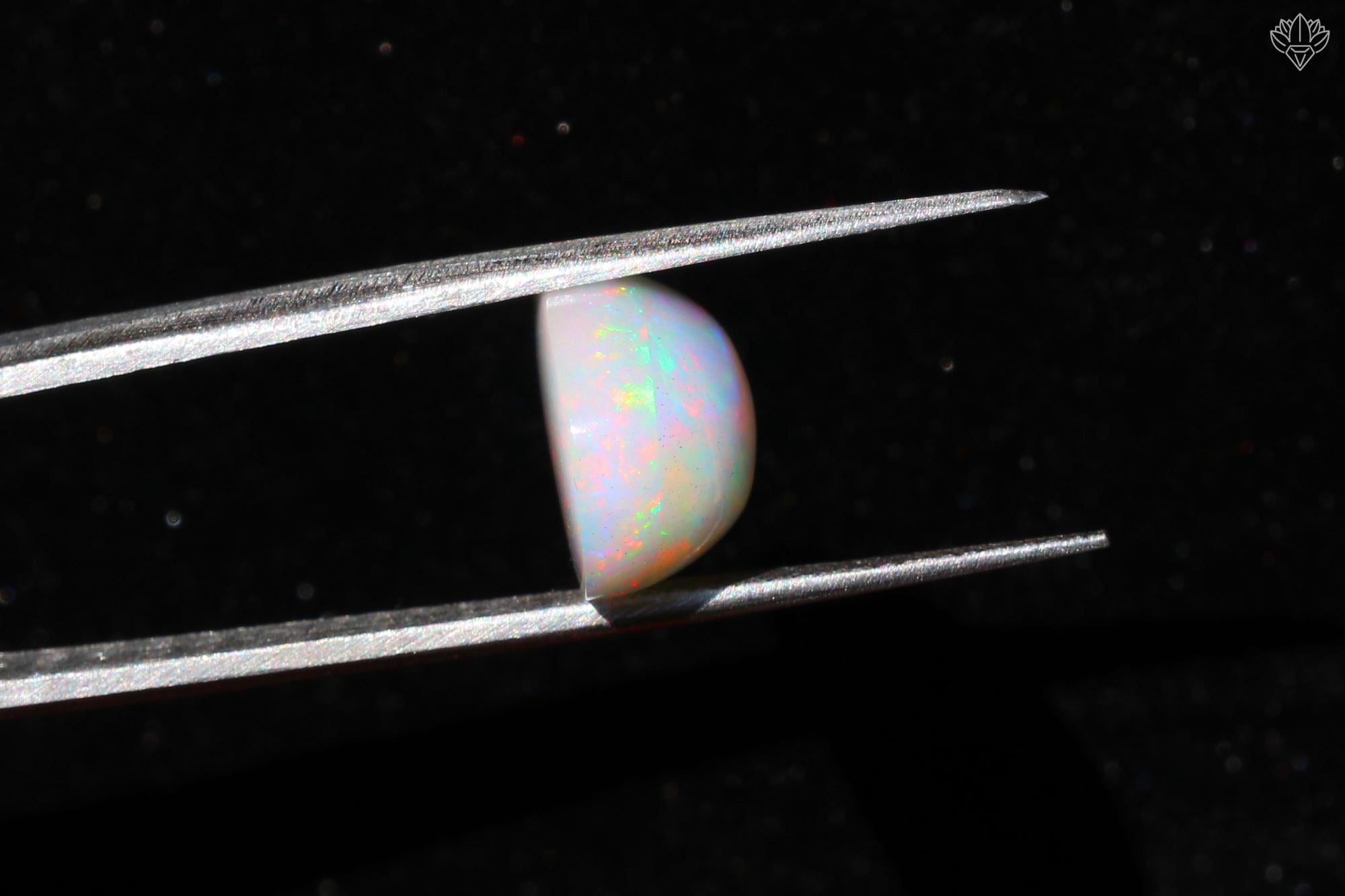 Welo Ethiopian Opal Cabochon: Pear Shape Rainbow Gemstone, October Birthstone (27x12mm, 12 Cts)