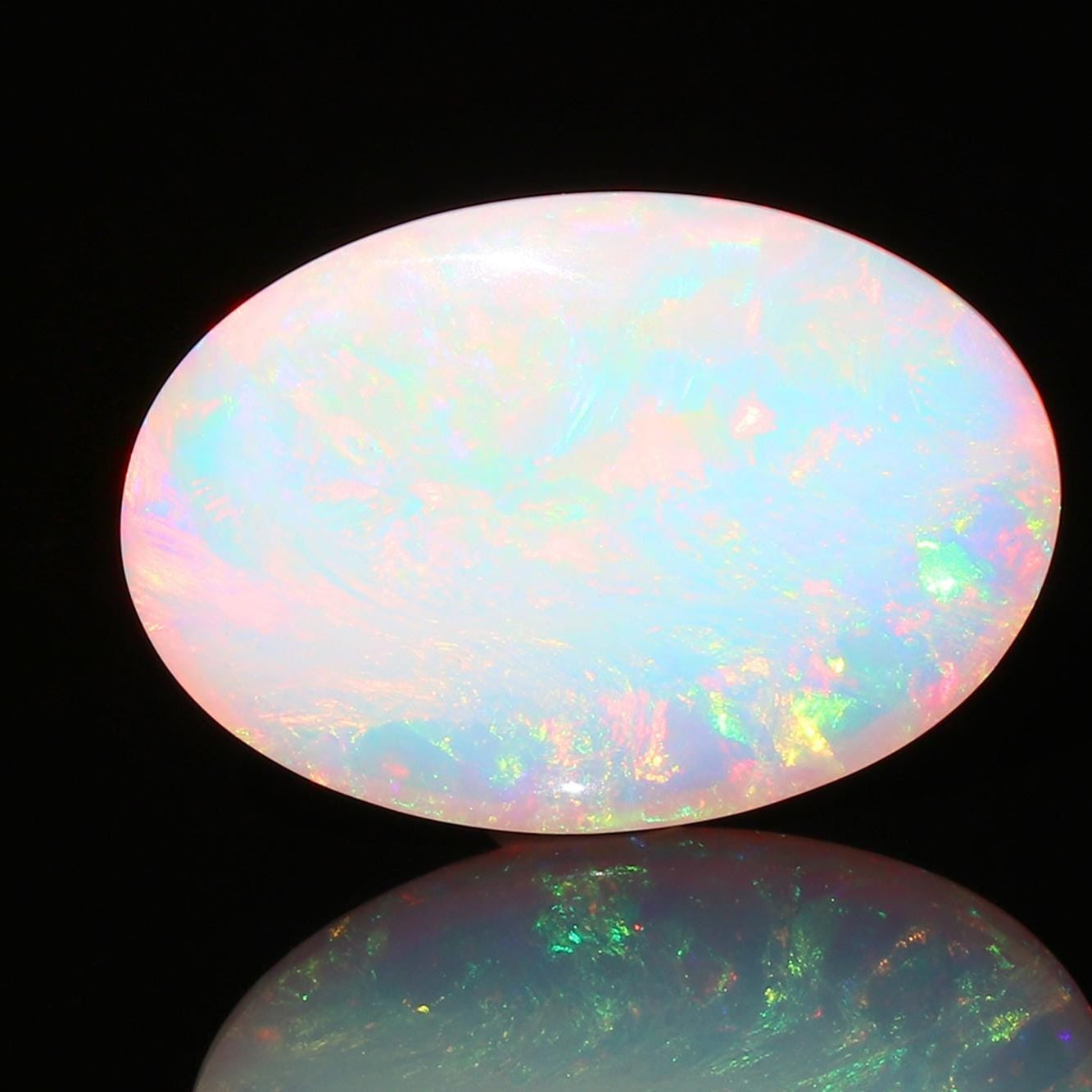 Welo Ethiopian Opal Cabochon: Full Flash Oval Gemstone, 15x22mm