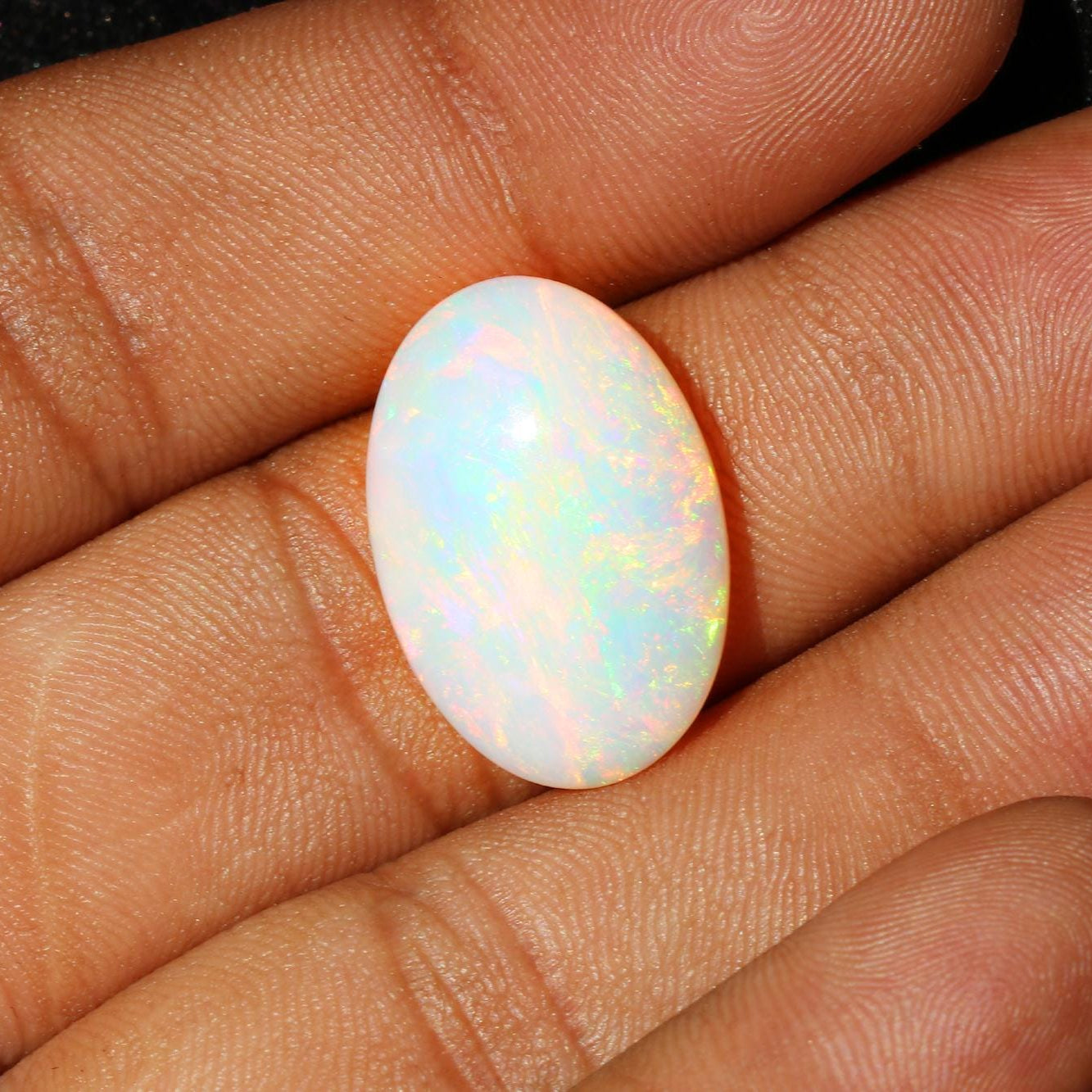 Welo Ethiopian Opal Cabochon: Full Flash Oval Gemstone, 15x22mm