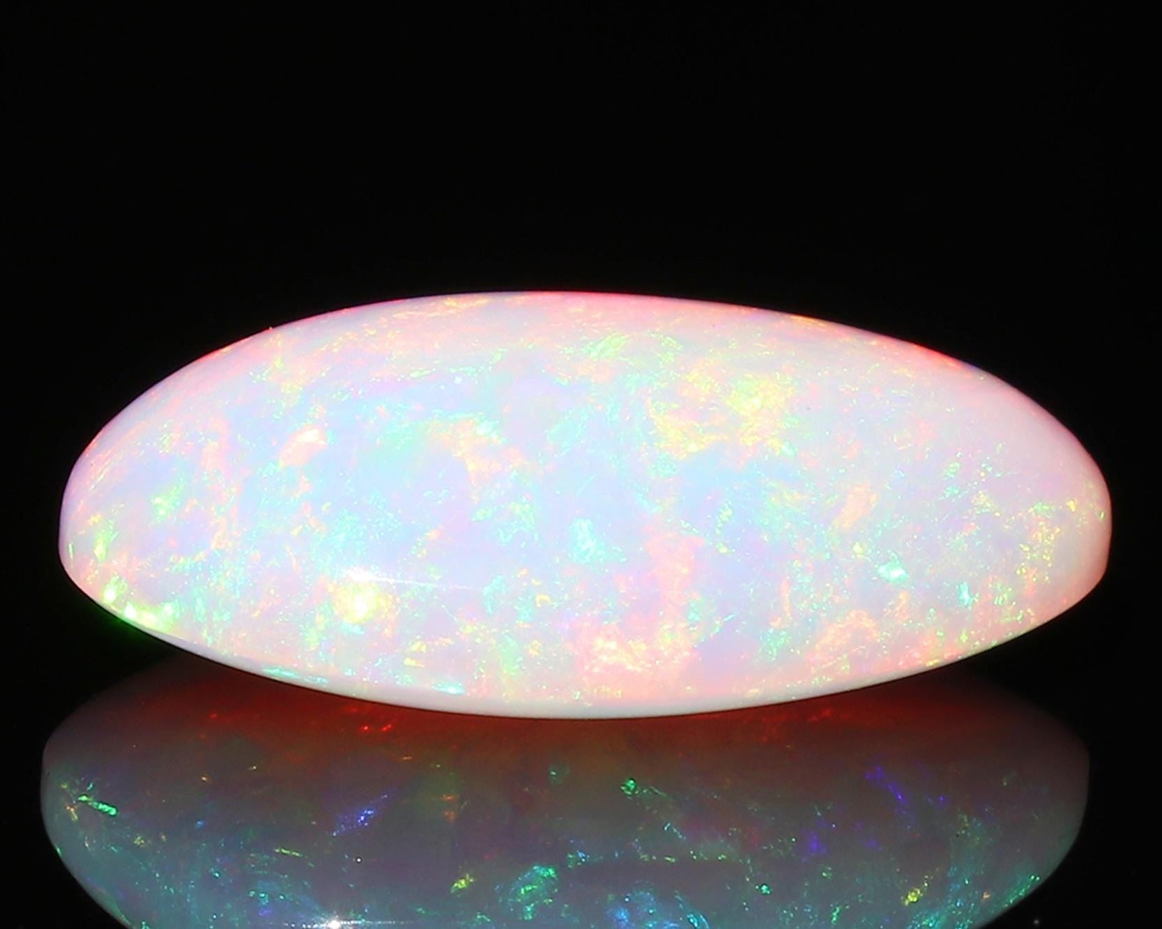 Welo Ethiopian Opal Cabochon: Full Flash Oval Gemstone, 15x22mm