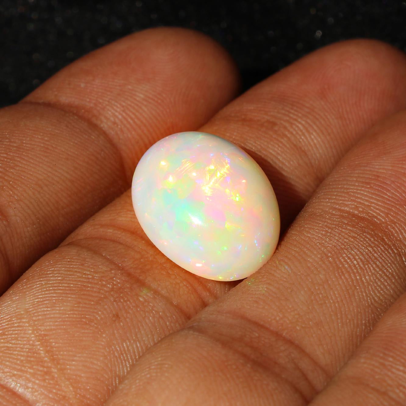 Ethiopian Welo Opal Cabochon: 11.65 Ct Multi-Fire Gemstone