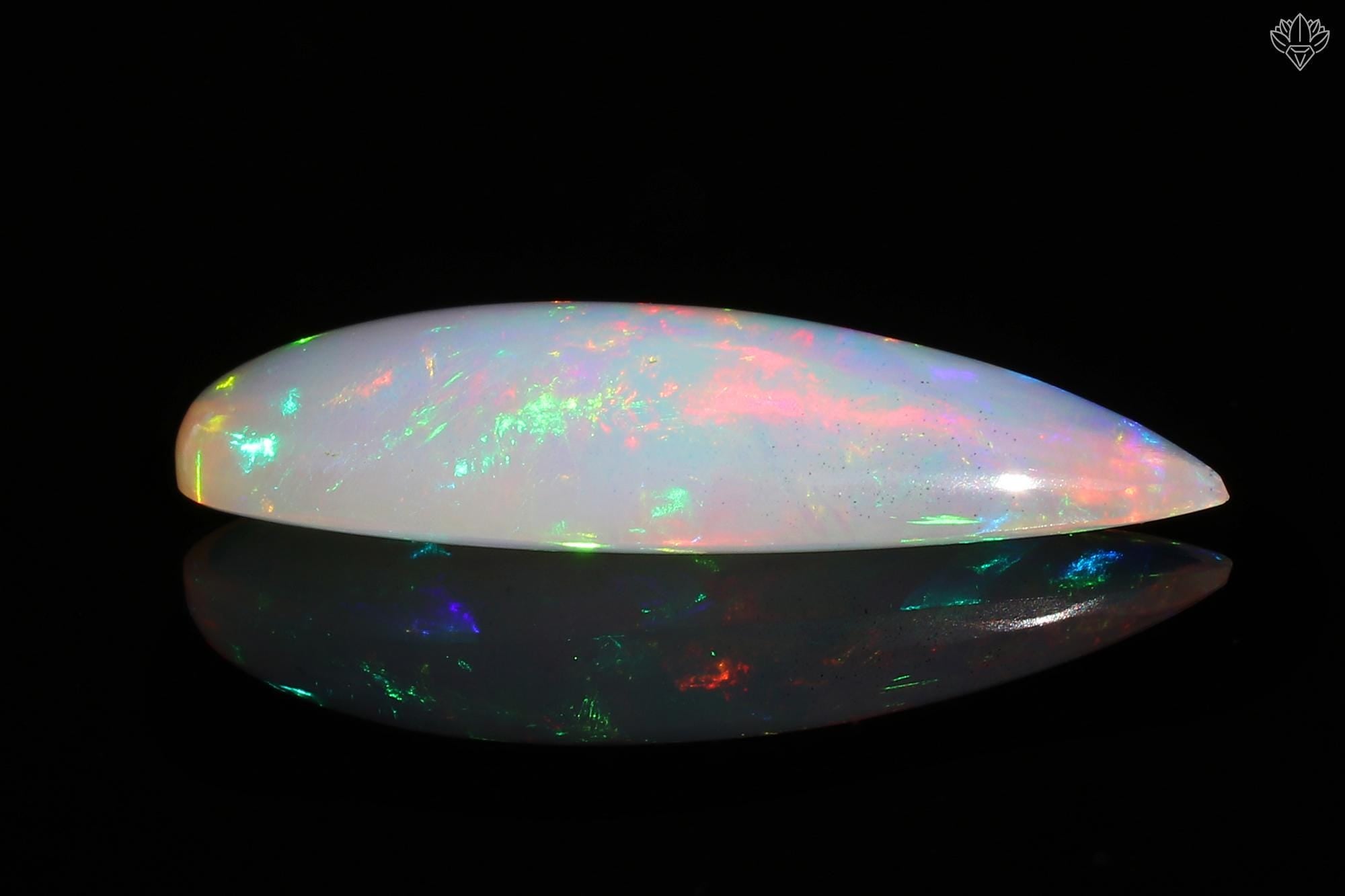 Ethiopian Welo Opal Pear Cabochon: Multi-Fire Gemstone, 12.80 Ct
