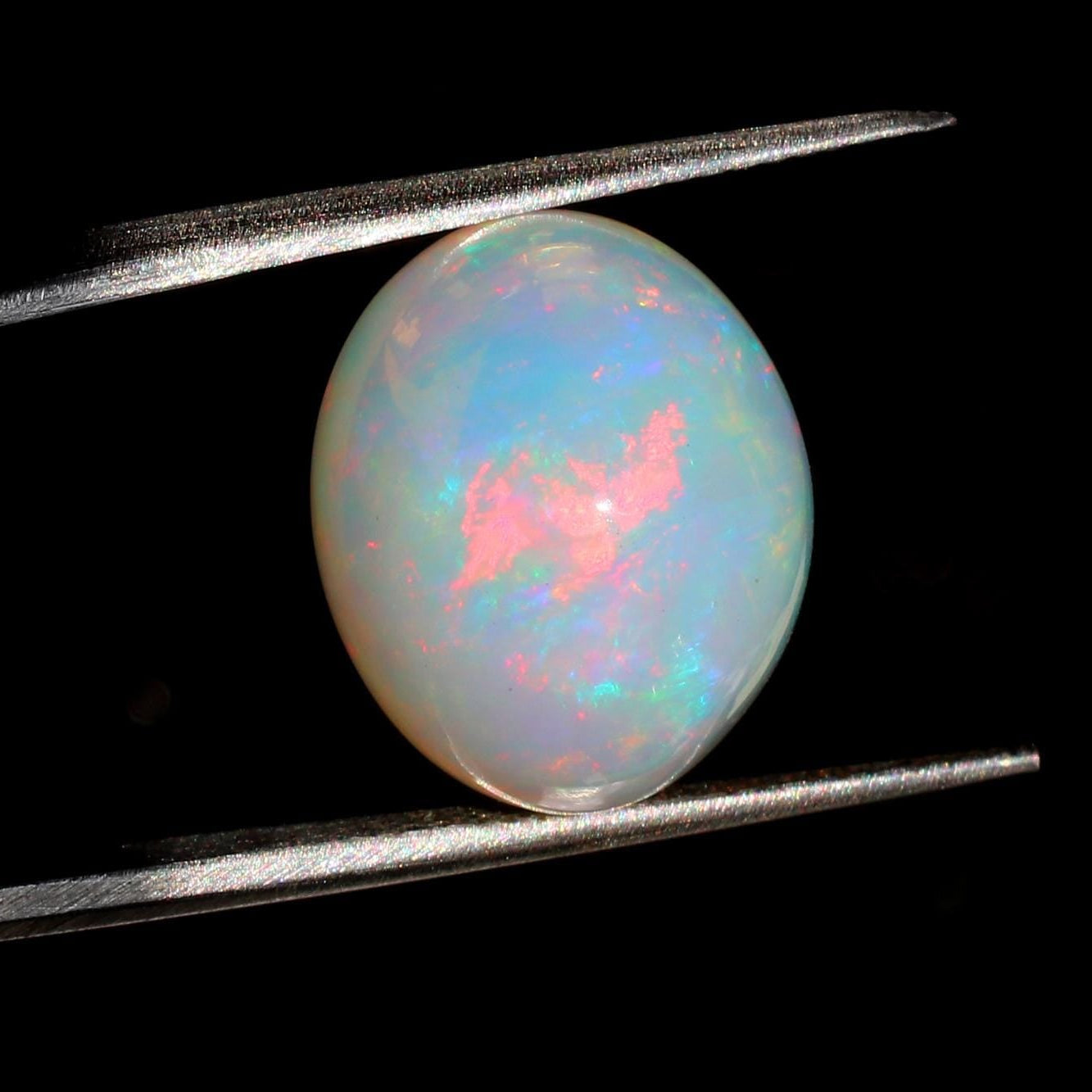 Welo Ethiopian Fire Opal Cabochon: October Birthstone, Loose Opal Stone (16x14 mm)