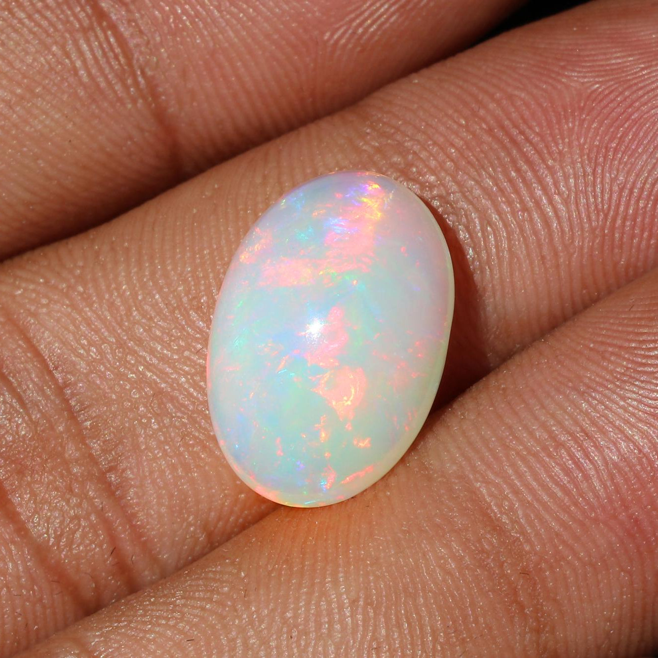 Welo Ethiopian Opal Gemstone: Oval Cabochon, October Birthstone