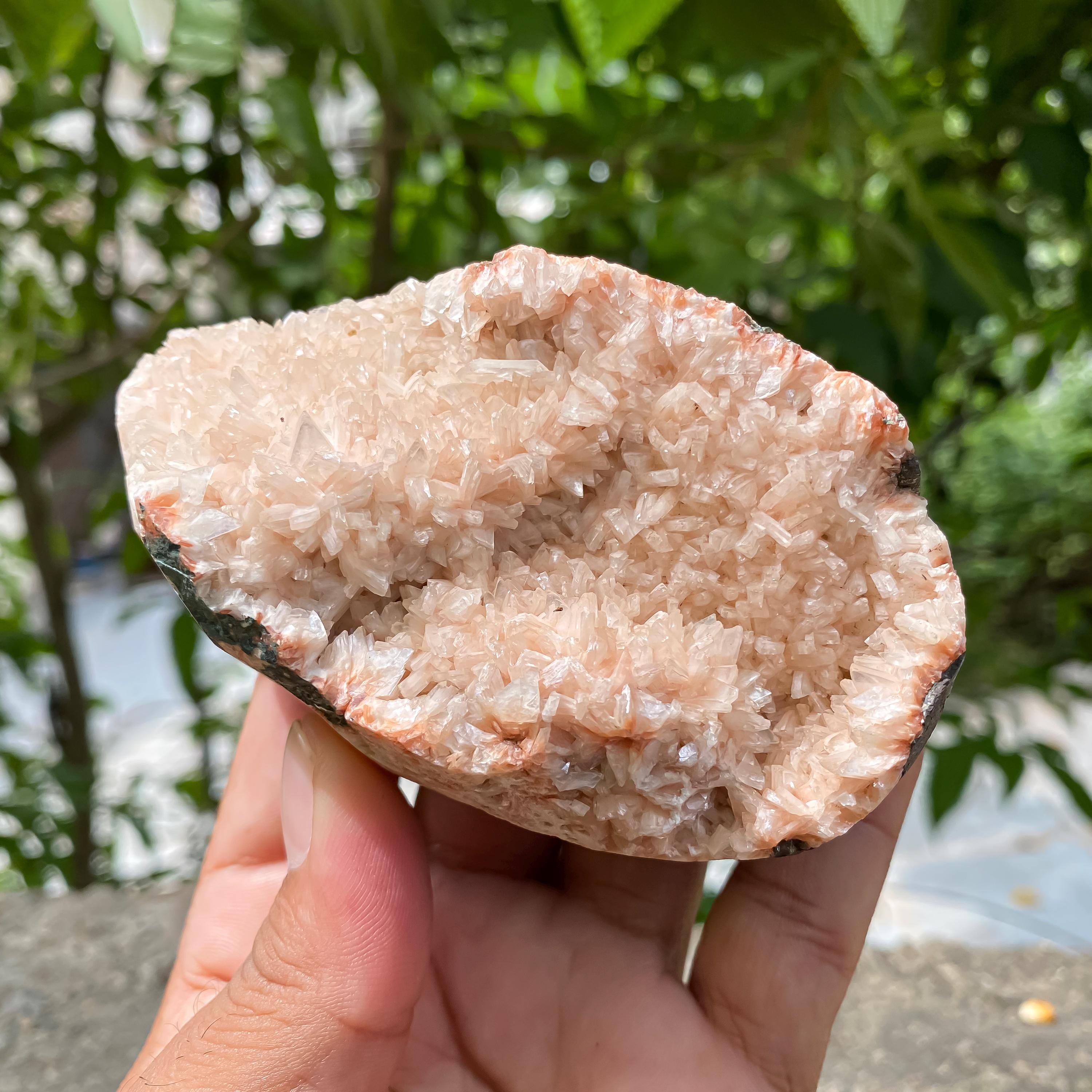 Natural Stillbite Apophyllite Geode Crystal Cluster for Healing, 320gm Meditation & Home Decor Gifts