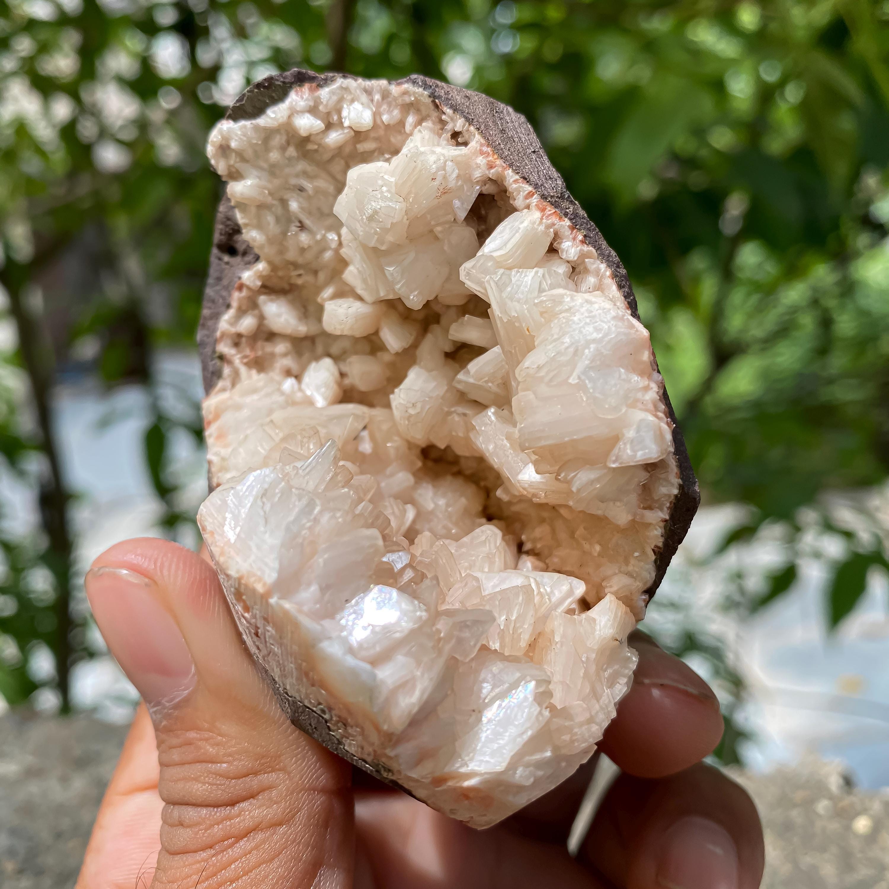 Stillbite Apophyllite Geode Rough - Raw Crystal Cluster for Healing, Energy Work & Spiritual Decor 170gm