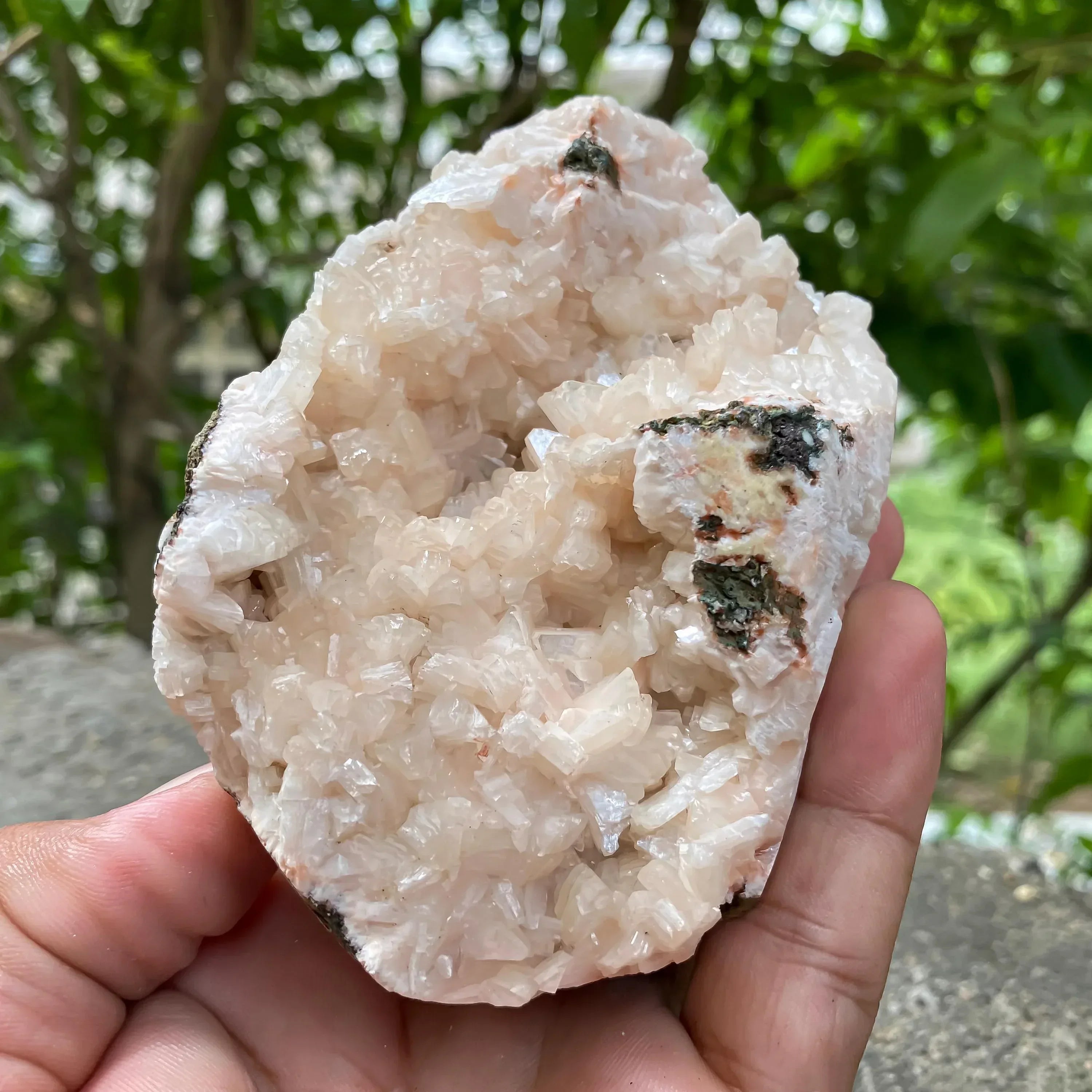 370gm Peach Stilbite Apophyllite Crystal Cluster with Stilbite Mineral Collection Rough Healing Crystals Zeolite