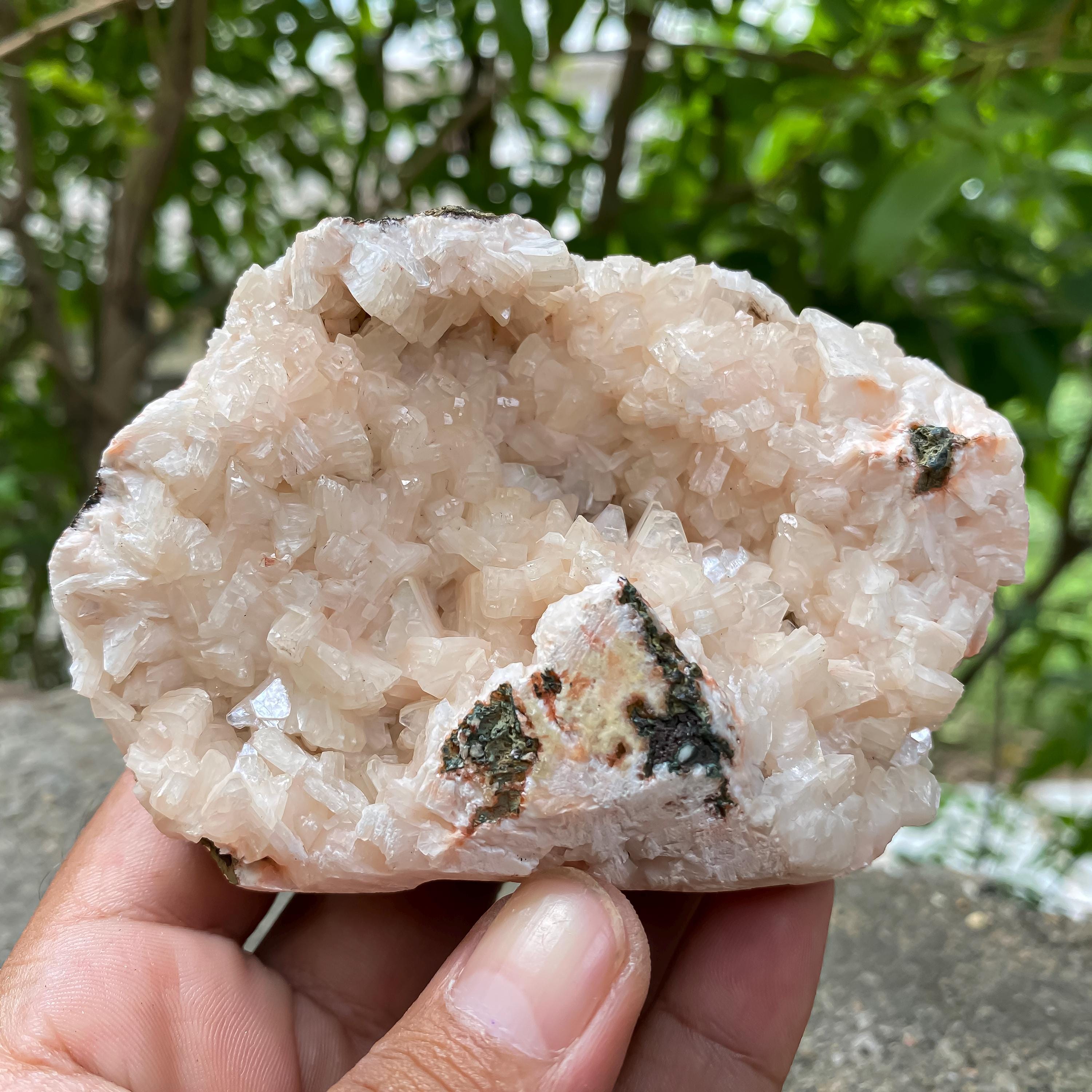 370gm Peach Stilbite Apophyllite Crystal Cluster with Stilbite Mineral Collection Rough Healing Crystals