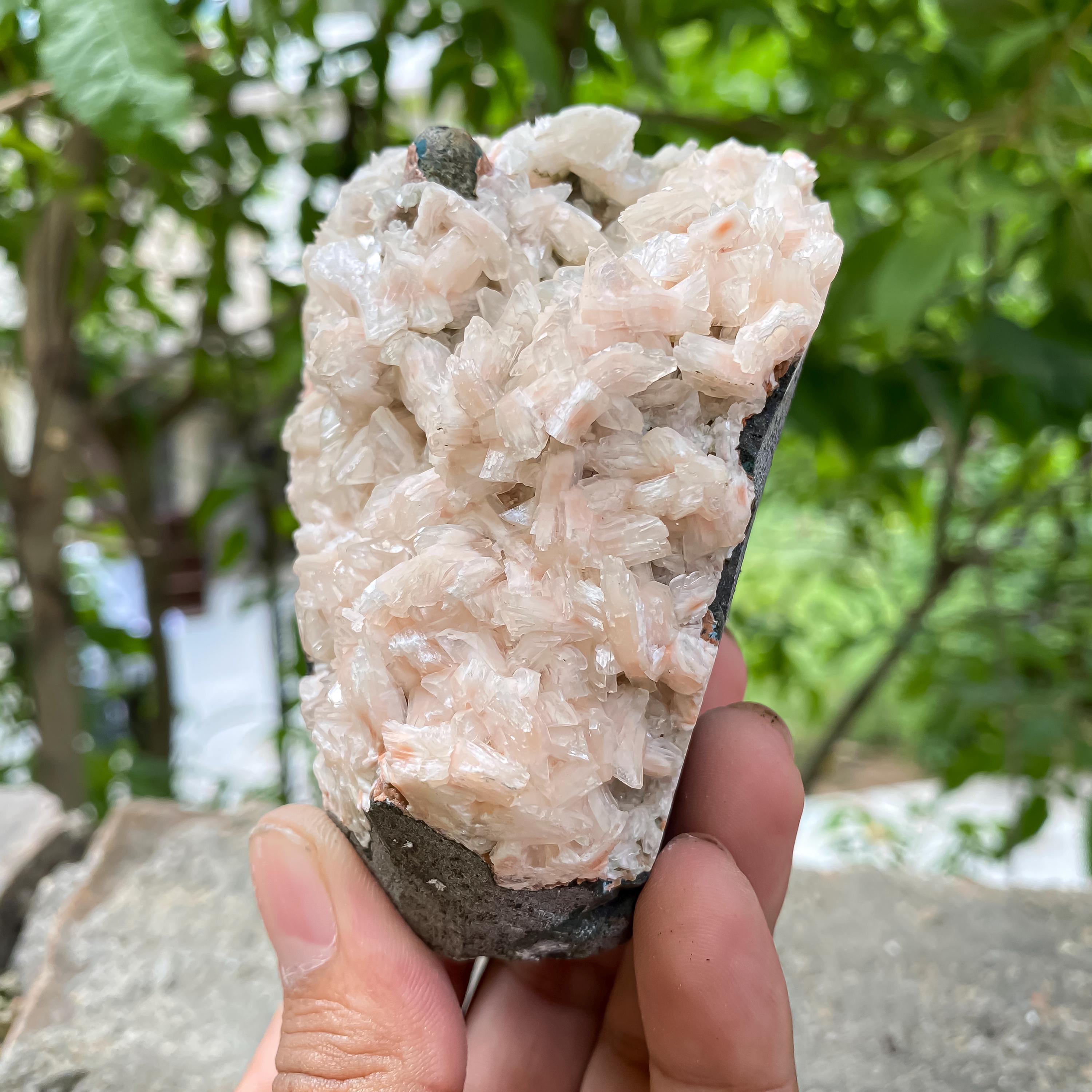 Raw Peach Stilbite Apophyllite Cluster : Healing Crystal, 450gm