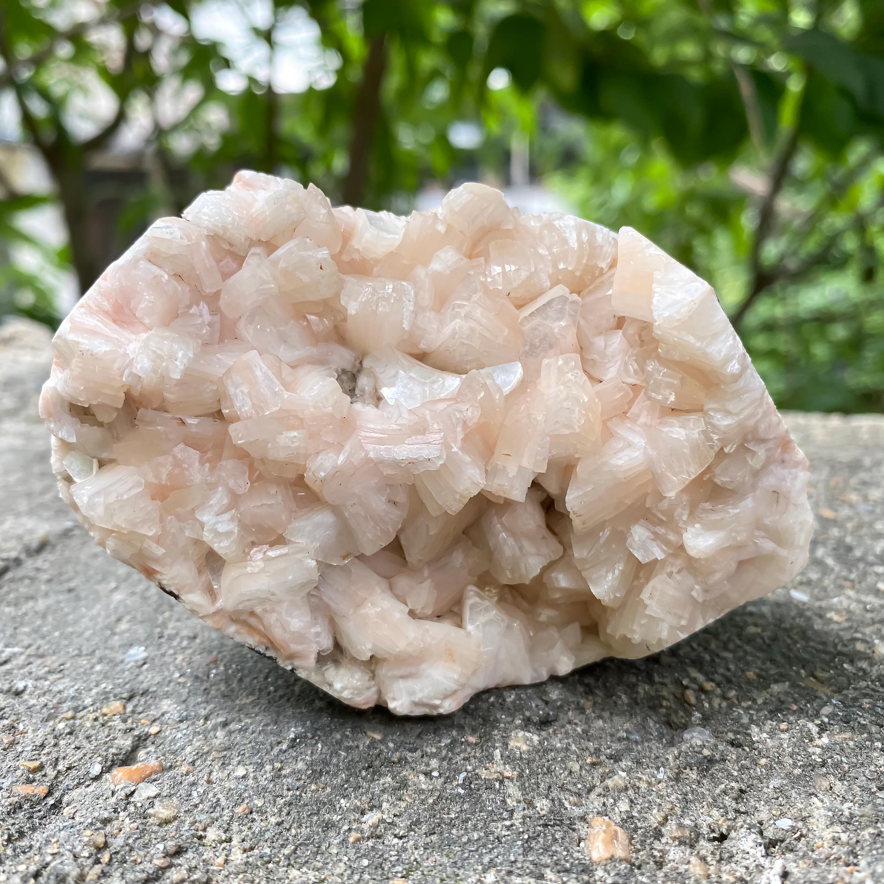 Natural Stilbite & Apophyllite Geode Cluster  315gm Raw Mineral Specimen, Healing Crystal Rough