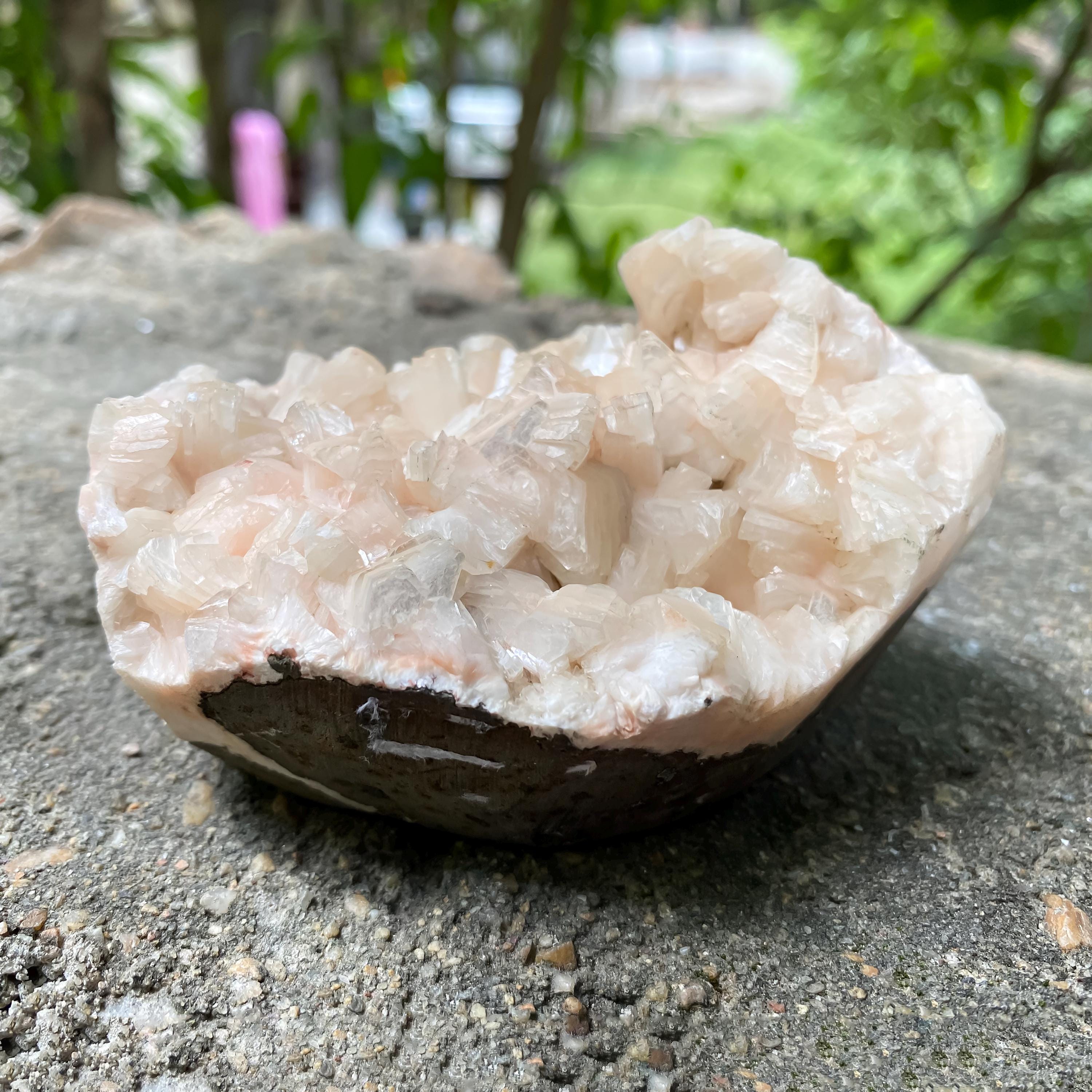 Natural Stilbite & Apophyllite Geode Cluster  315gm Raw Mineral Specimen, Healing Crystal Rough