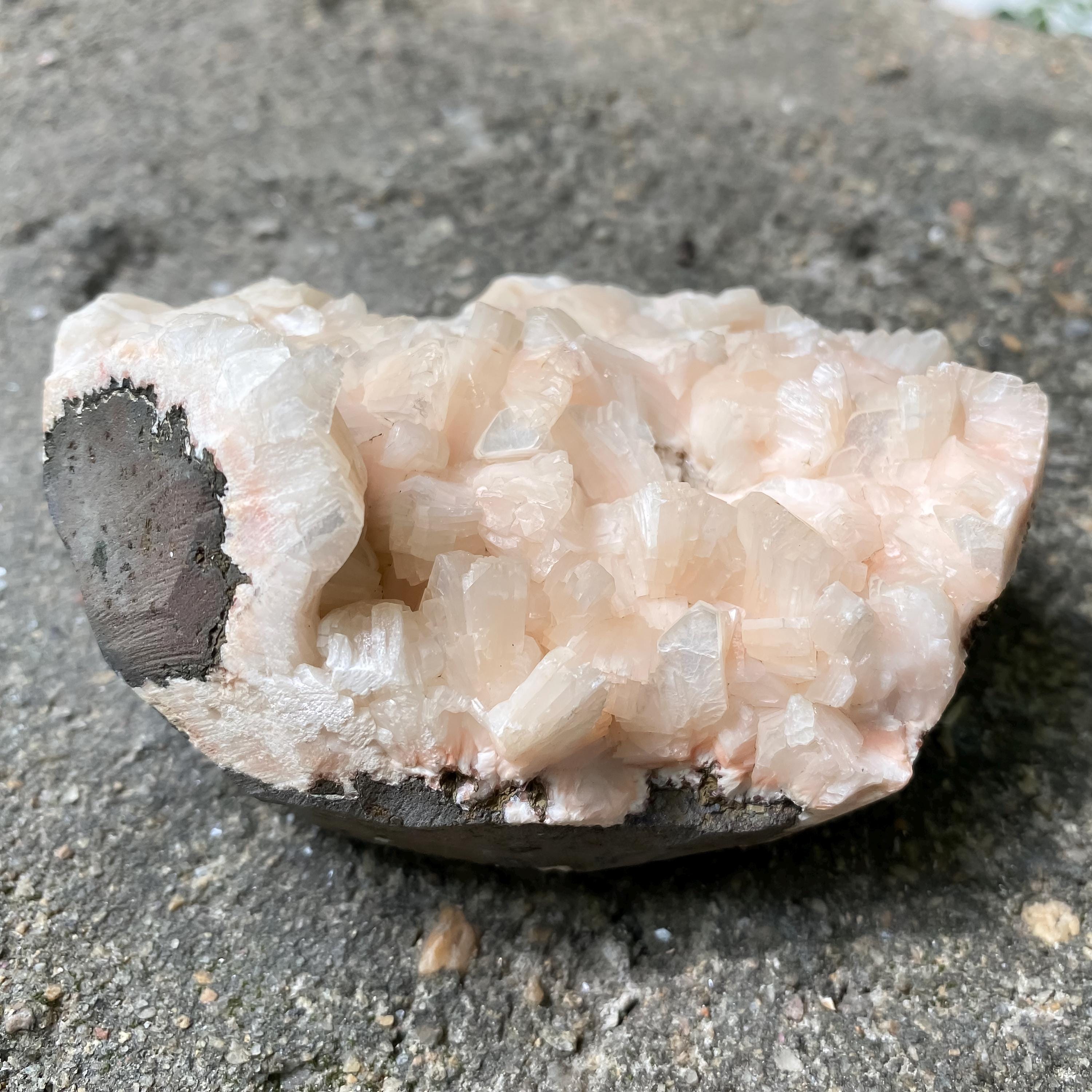 Natural Stilbite & Apophyllite Geode Cluster  315gm Raw Mineral Specimen, Healing Crystal Rough