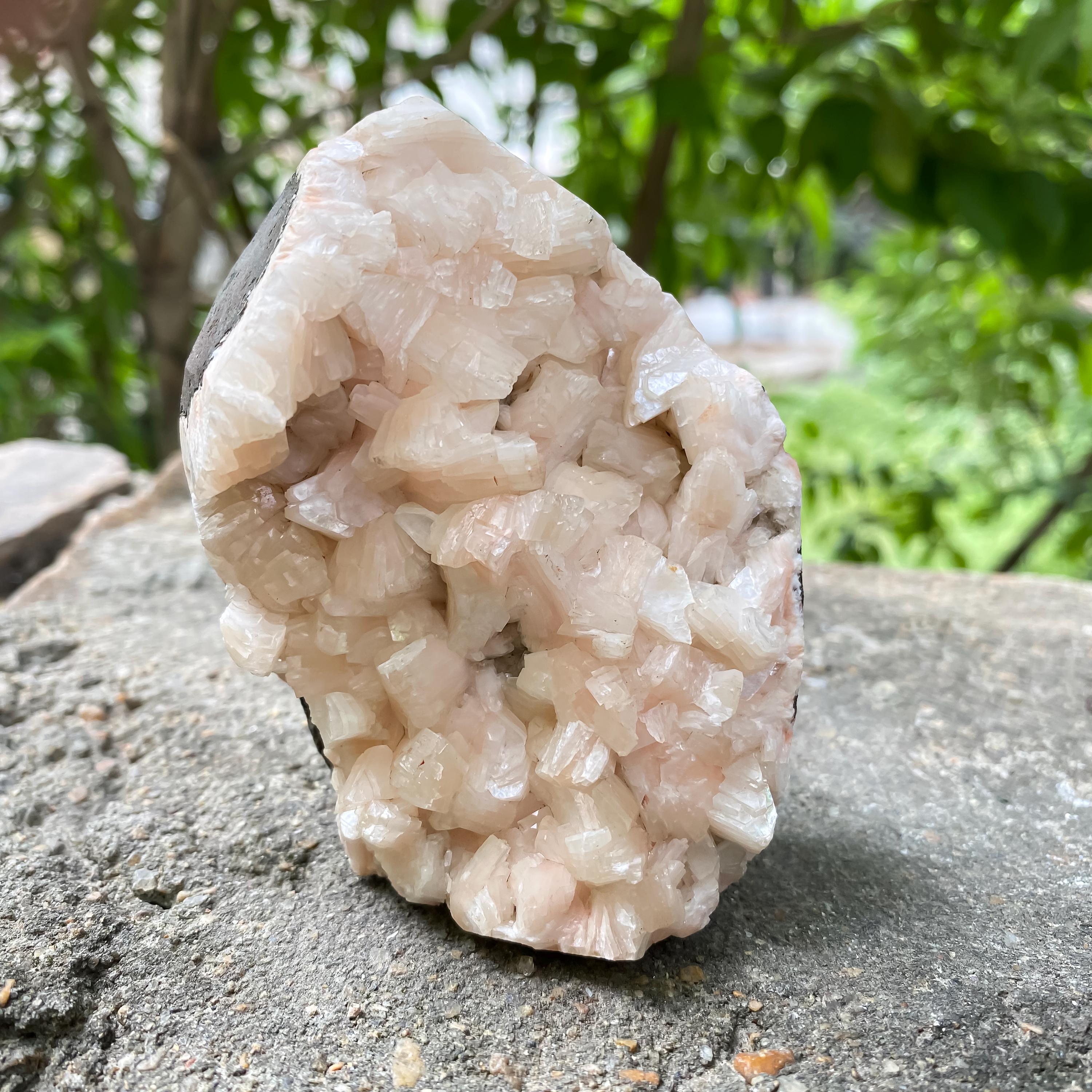 Natural Stilbite & Apophyllite Geode Cluster  315gm Raw Mineral Specimen, Healing Crystal Rough