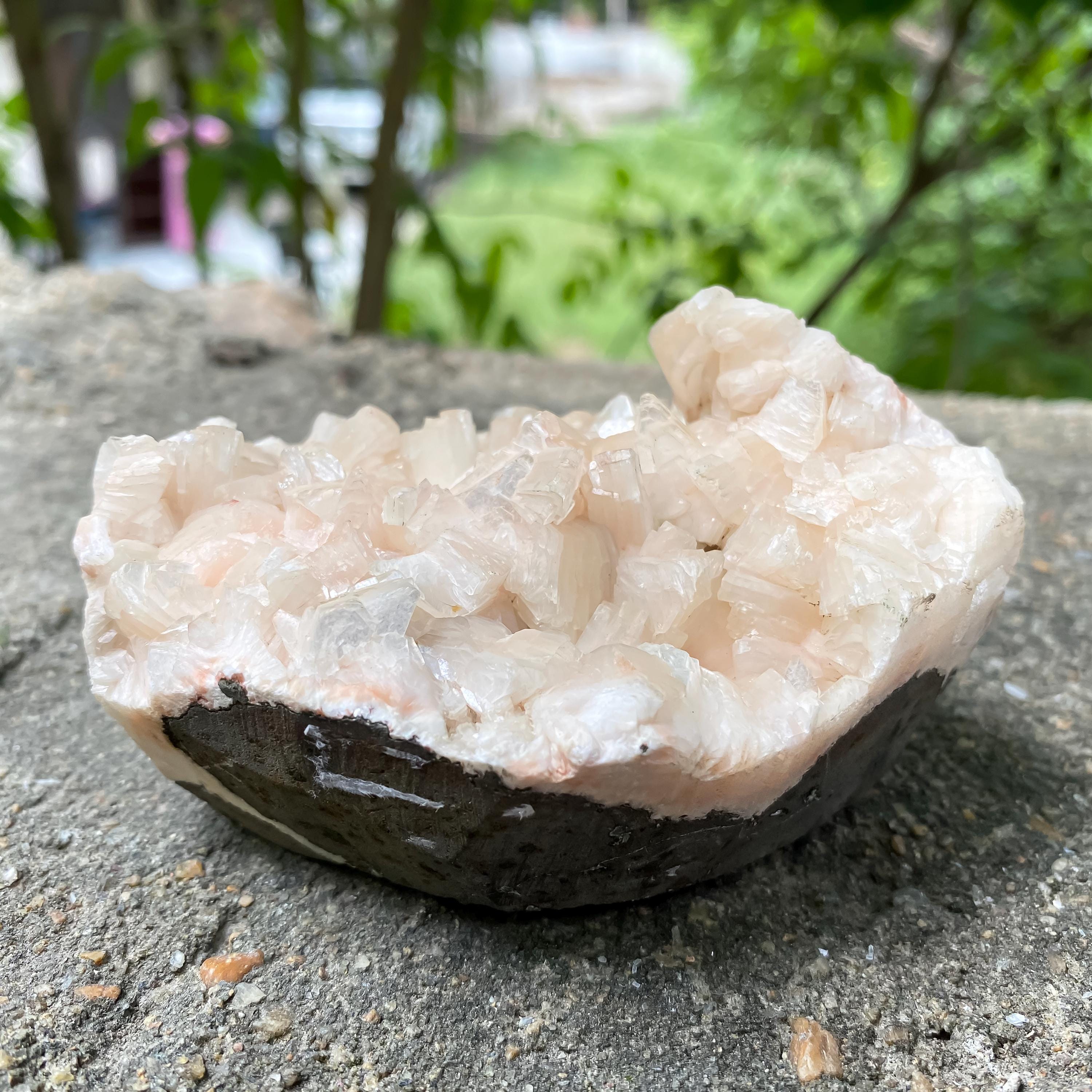 Natural Stilbite & Apophyllite Geode Cluster  315gm Raw Mineral Specimen, Healing Crystal Rough