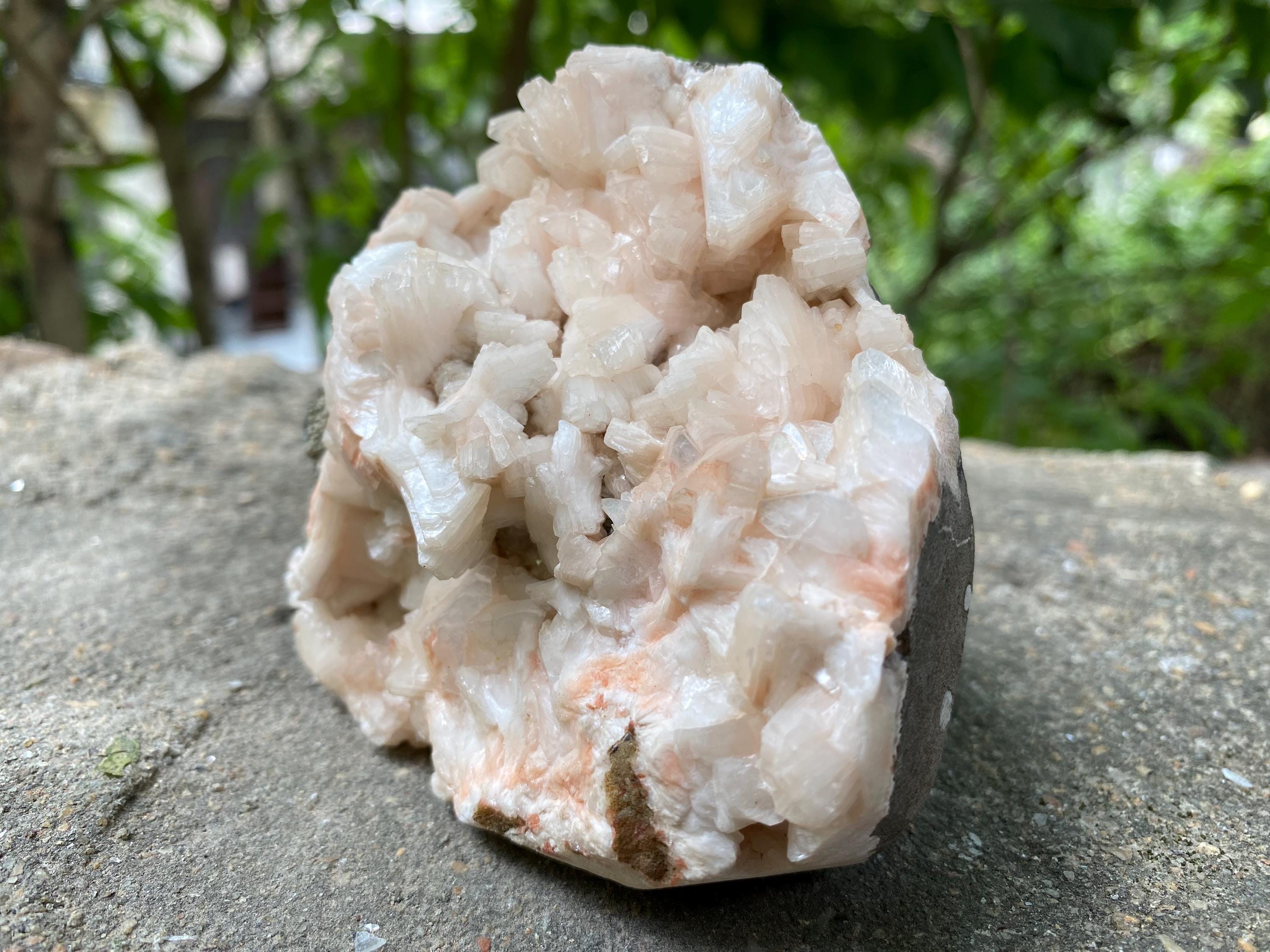 Raw Stilbite Apophyllite Geode Cluster Rough  455gm Natural Healing Crystal Cluster, Home Decor Stone