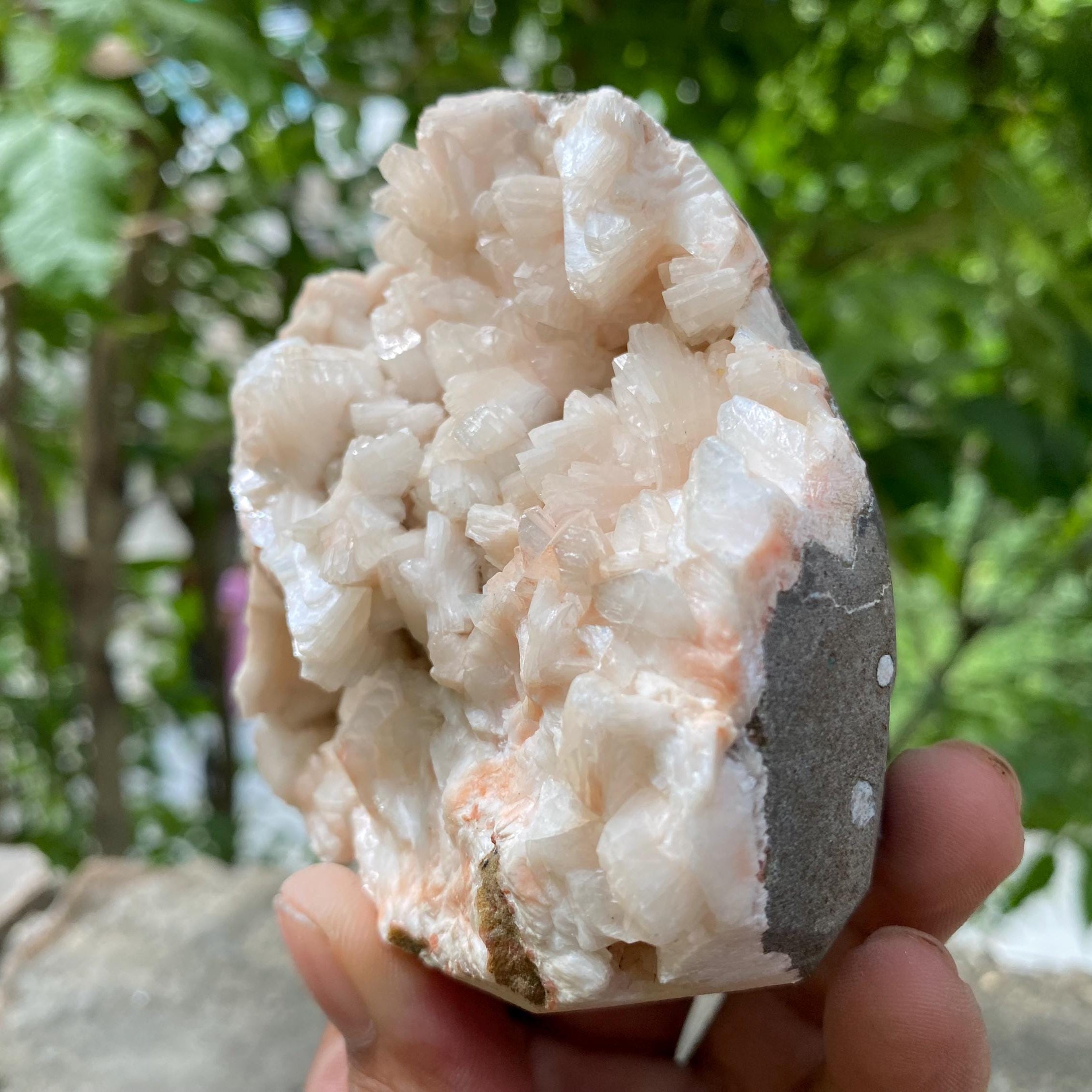 Raw Stilbite Apophyllite Geode Cluster Rough  455gm Natural Healing Crystal Cluster, Home Decor Stone