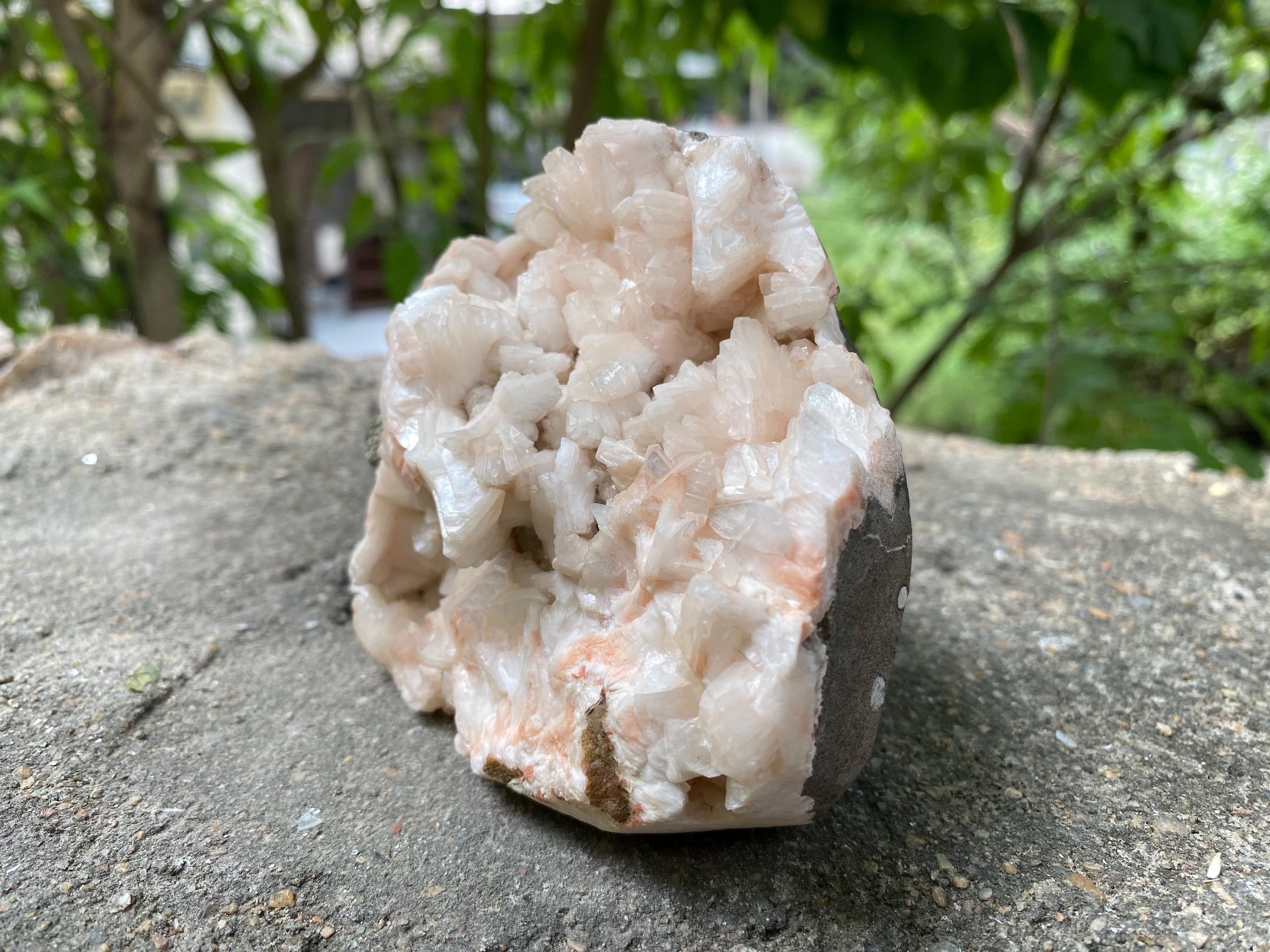 Raw Stilbite Apophyllite Geode Cluster Rough  455gm Natural Healing Crystal Cluster, Home Decor Stone