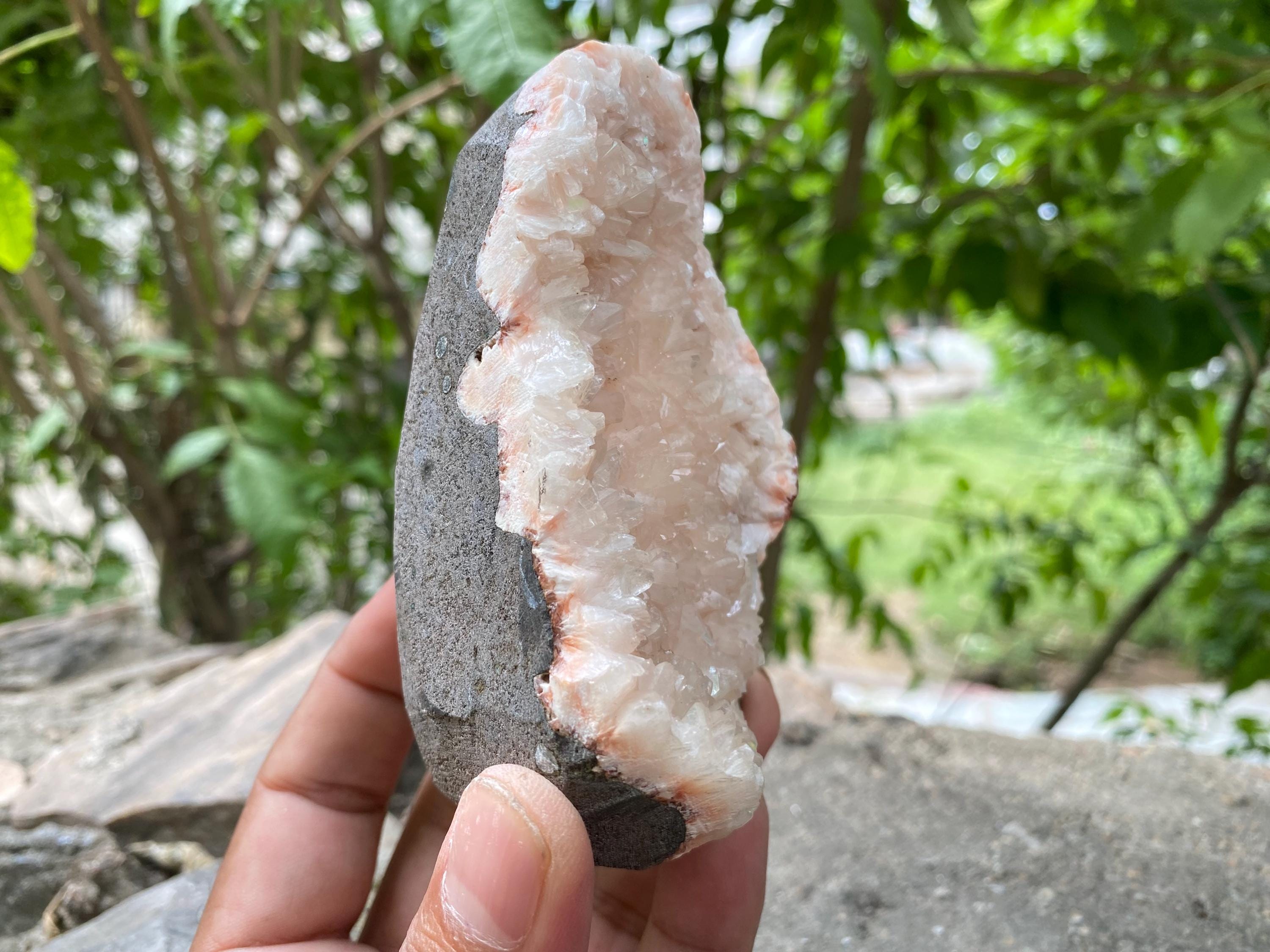 Natural Peach Stilbite & Apophyllite Cluster  385gm Sparkling Crystal Specimen Minerals Rough