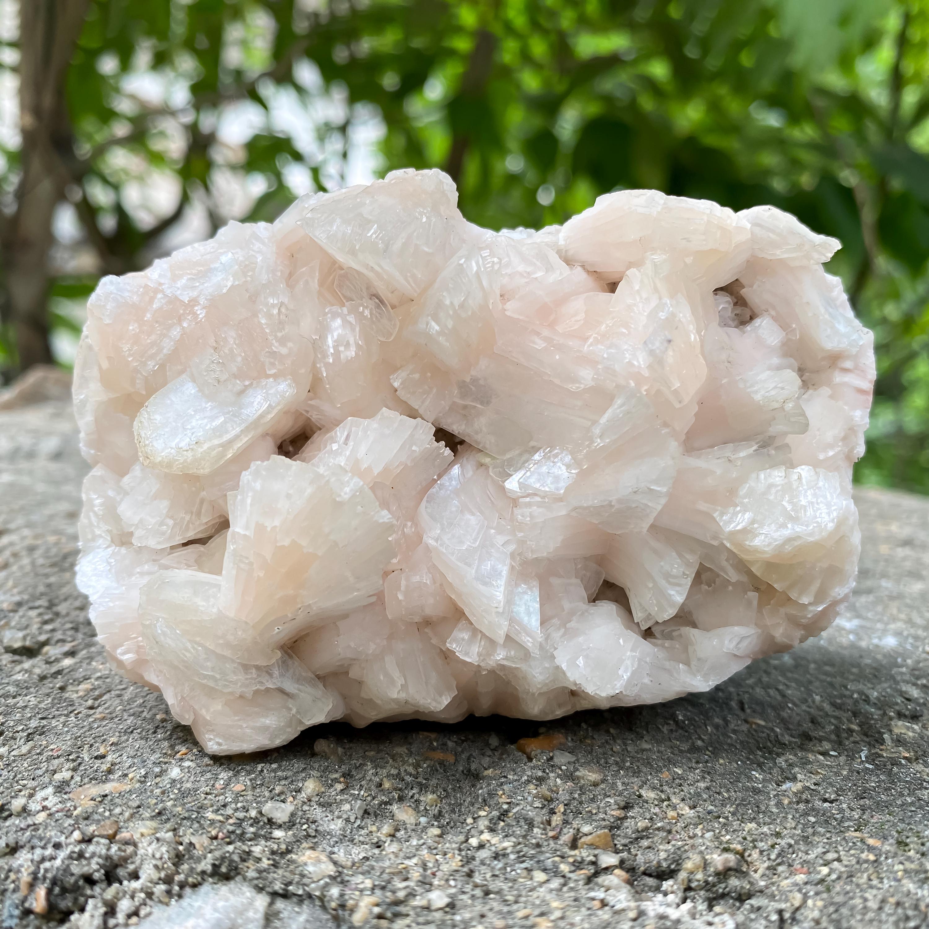 Peach Stilbite Apophyllite Crystal Geode  Healing Stone 340gm