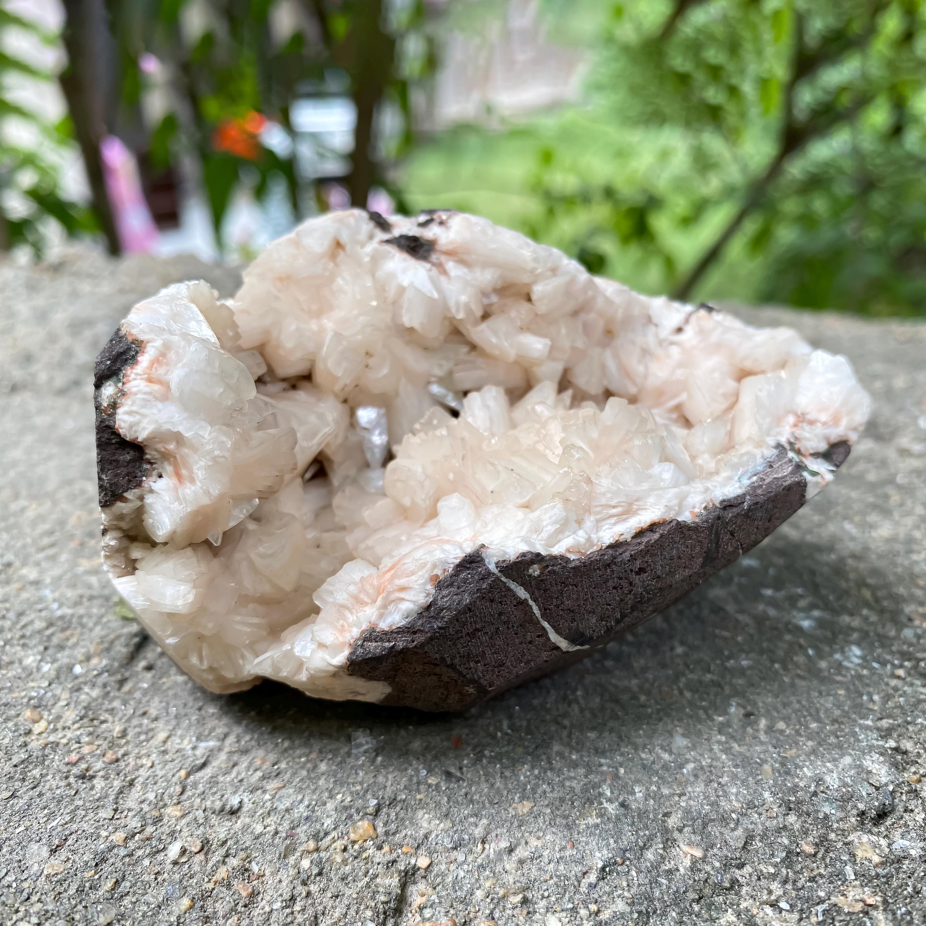 Natural Stillbite Apophyllite Geode Cluster  250gm Healing Crystal, Mineral Specimen, Home Decor, Meditation & Reiki Energy Stone