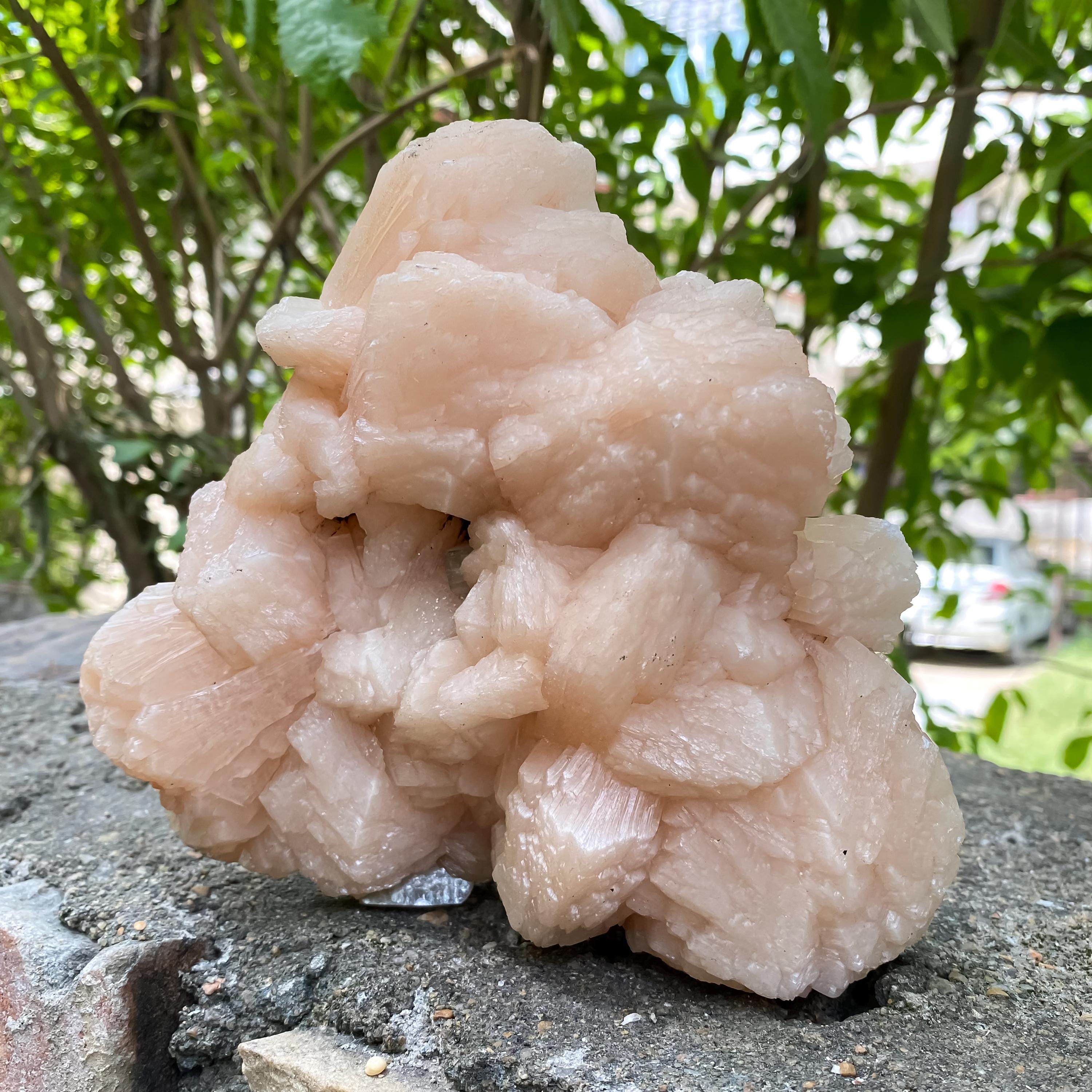 Stillbite Apophyllite Geode Cluster Natural Healing Crystal Minerals Specimen Rough