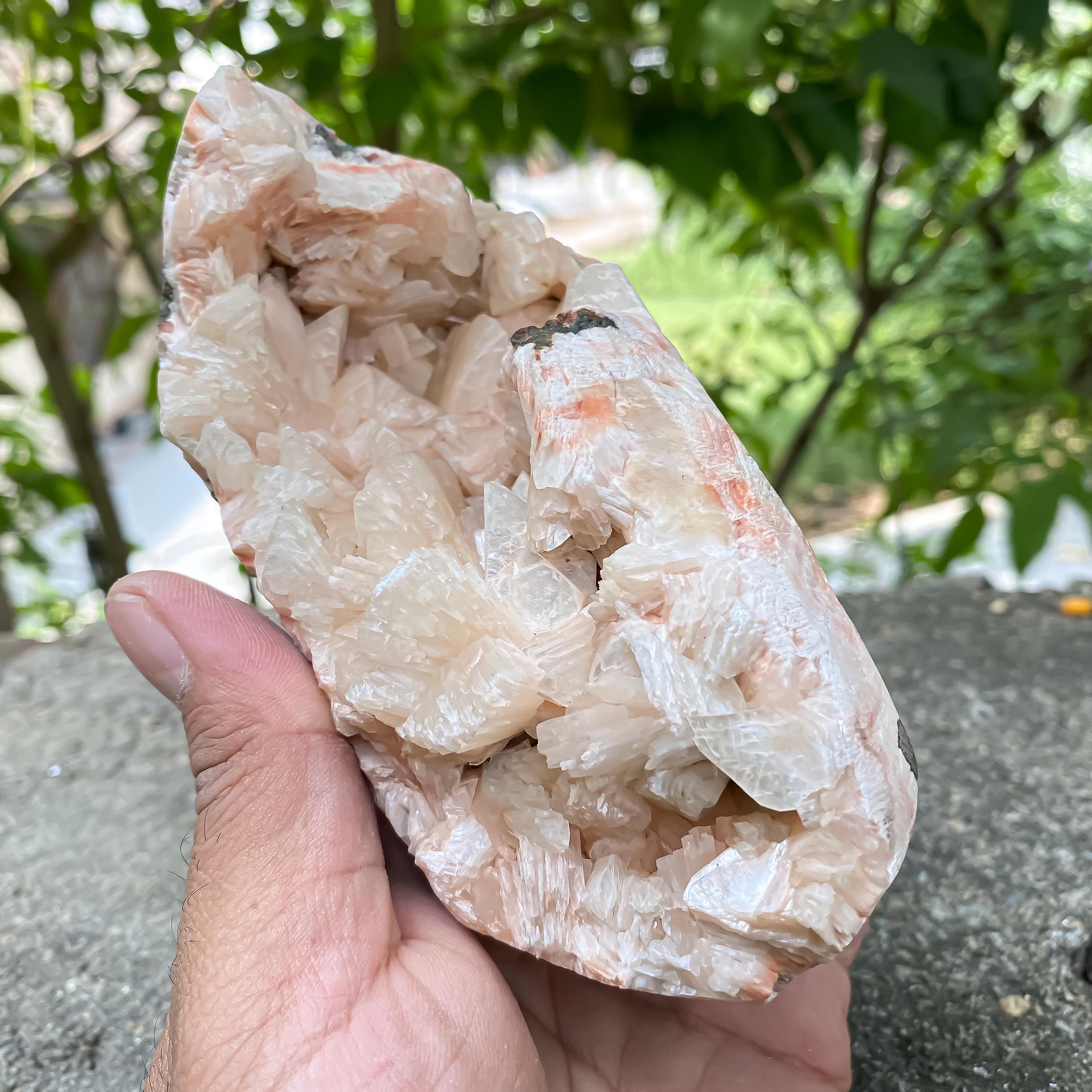 Raw Stillbite Apophyllite Geode Cluster Reiki Energy Crystal Mineral Specimen Rough 440gm