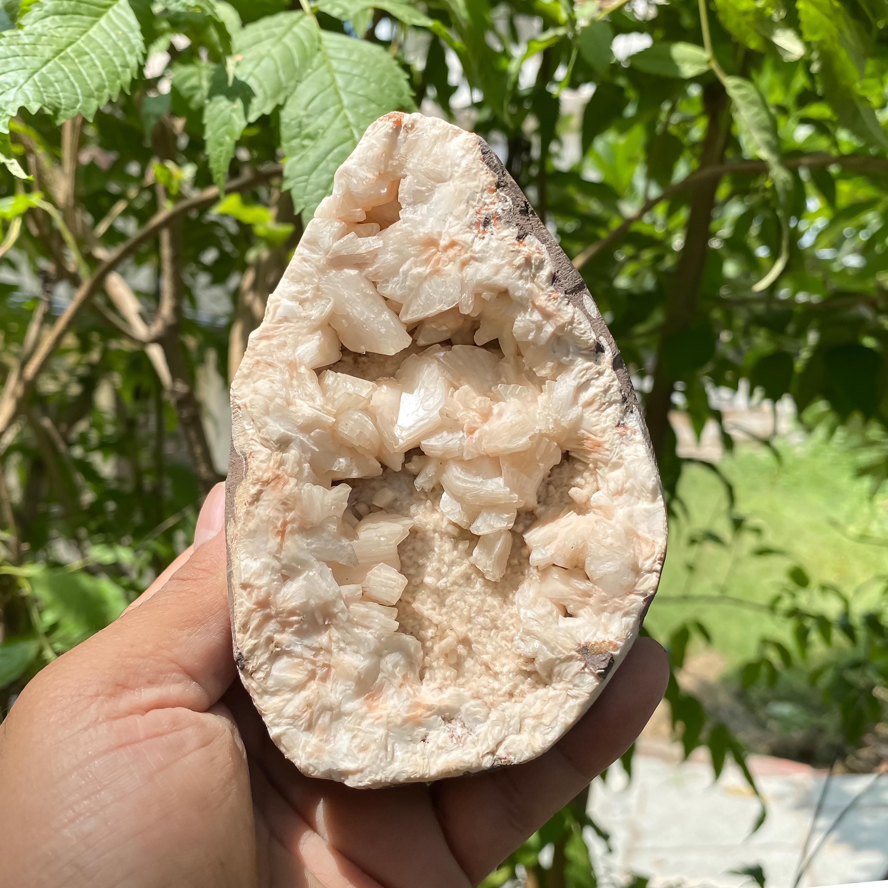 Peach Pink Stilbite Apophyllite Stilbite Cluster Raw - 500gm Natural Mineral Crystal Specimen Rough