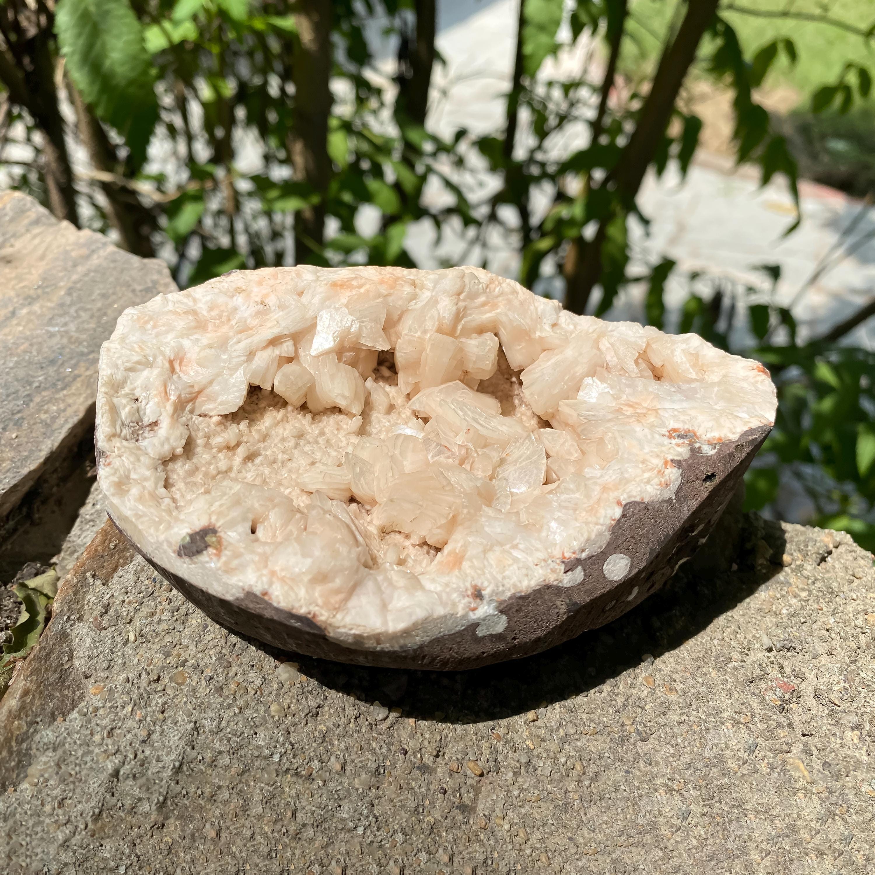 Peach Pink Stilbite Apophyllite Stilbite Cluster Raw - 500gm Natural Mineral Crystal Specimen Rough