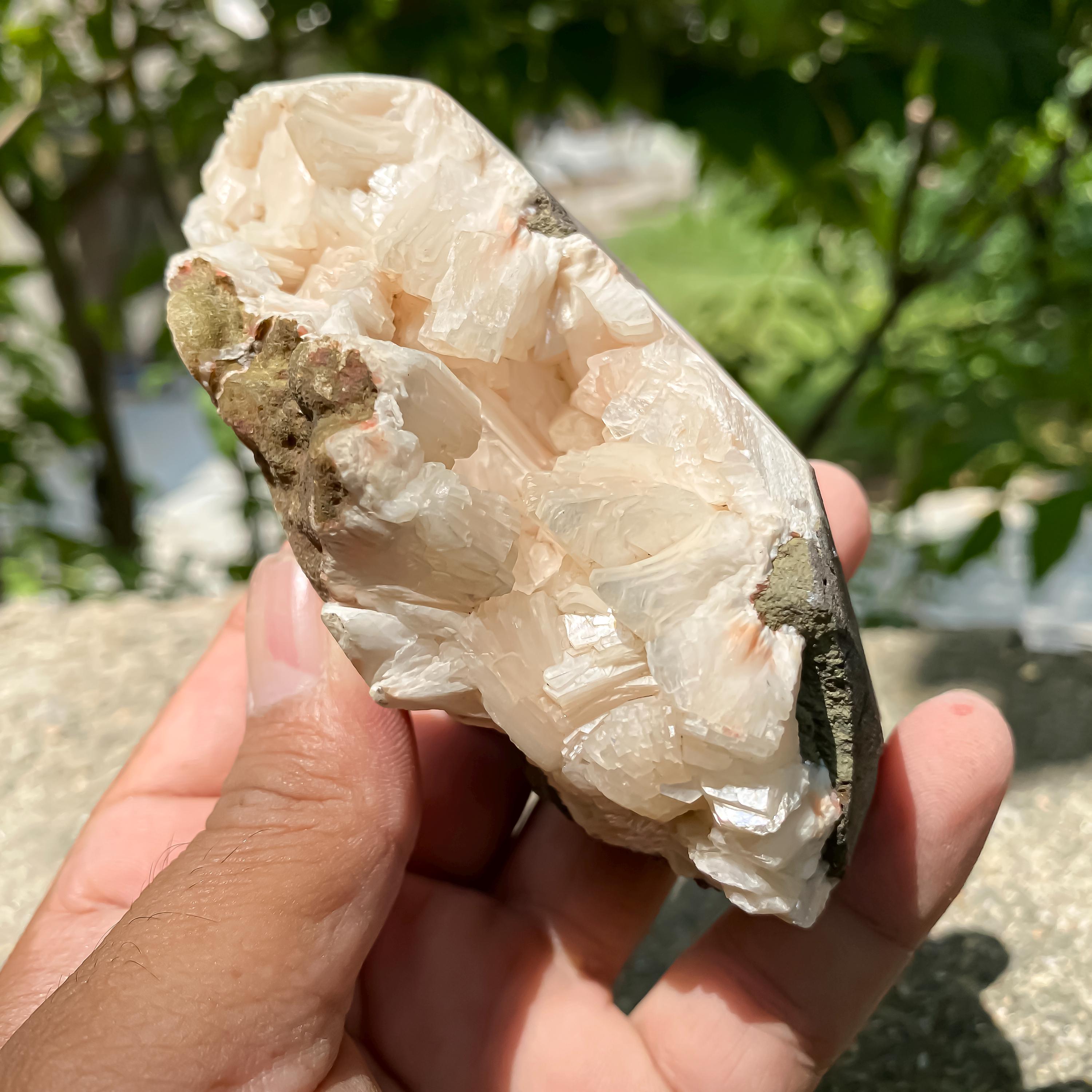 Raw Peach Stilbite Apophyllite Cluster: Healing Crystal Rough Minerals 315gm