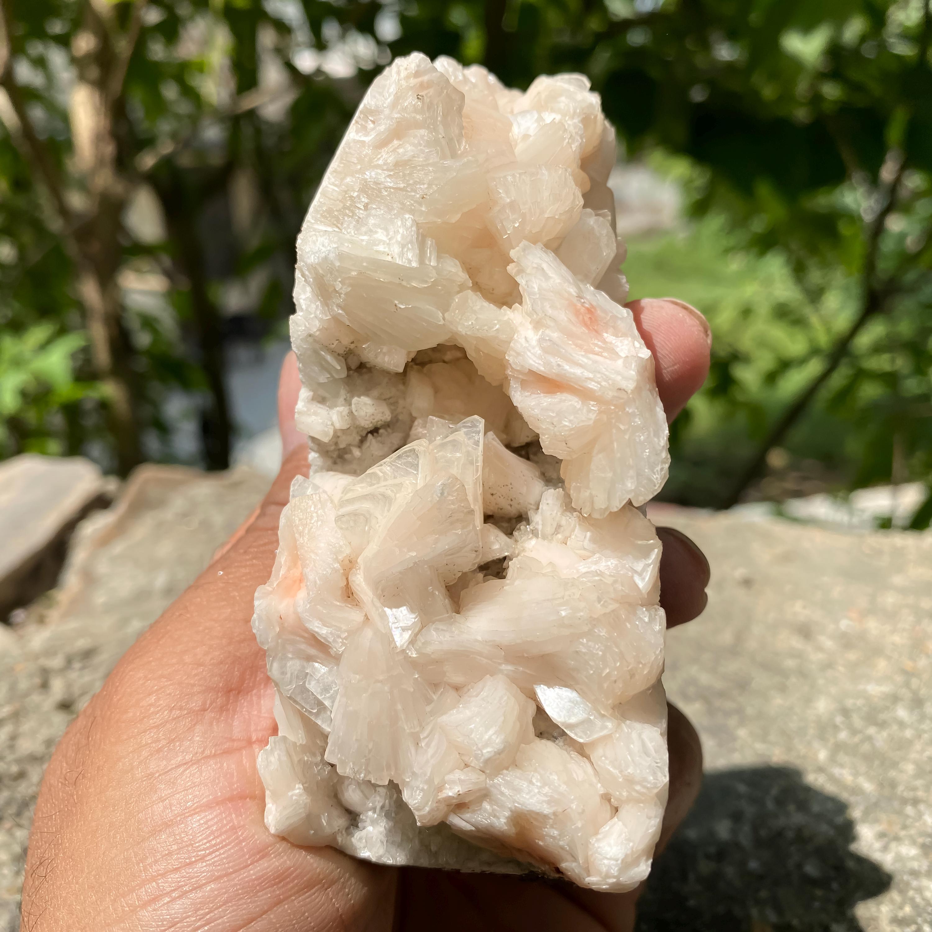 Peach Stilbite Apophyllite Cluster: Natural Crystal for Meditation 240gm
