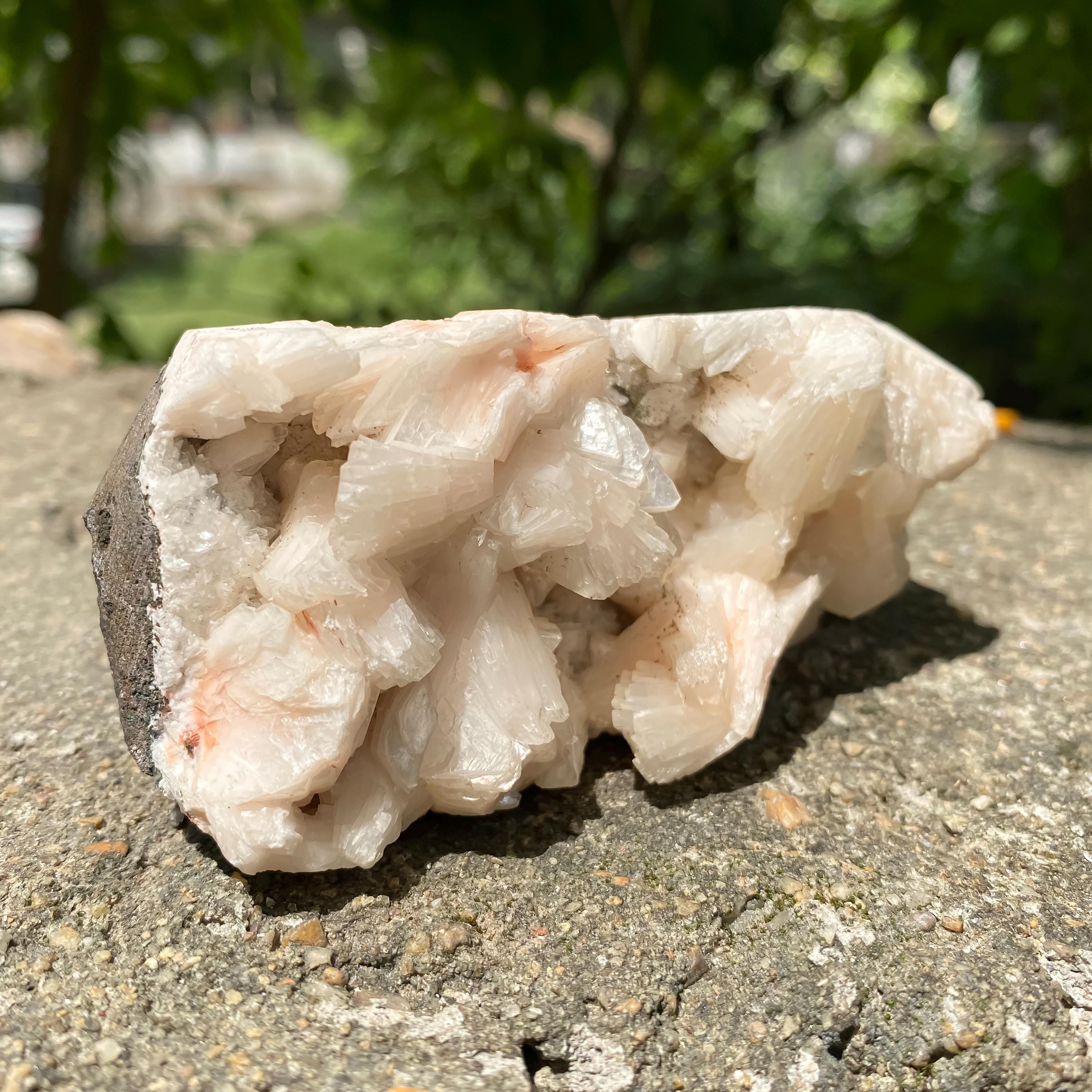 Peach Stilbite Apophyllite Cluster: Natural Crystal for Meditation 240gm