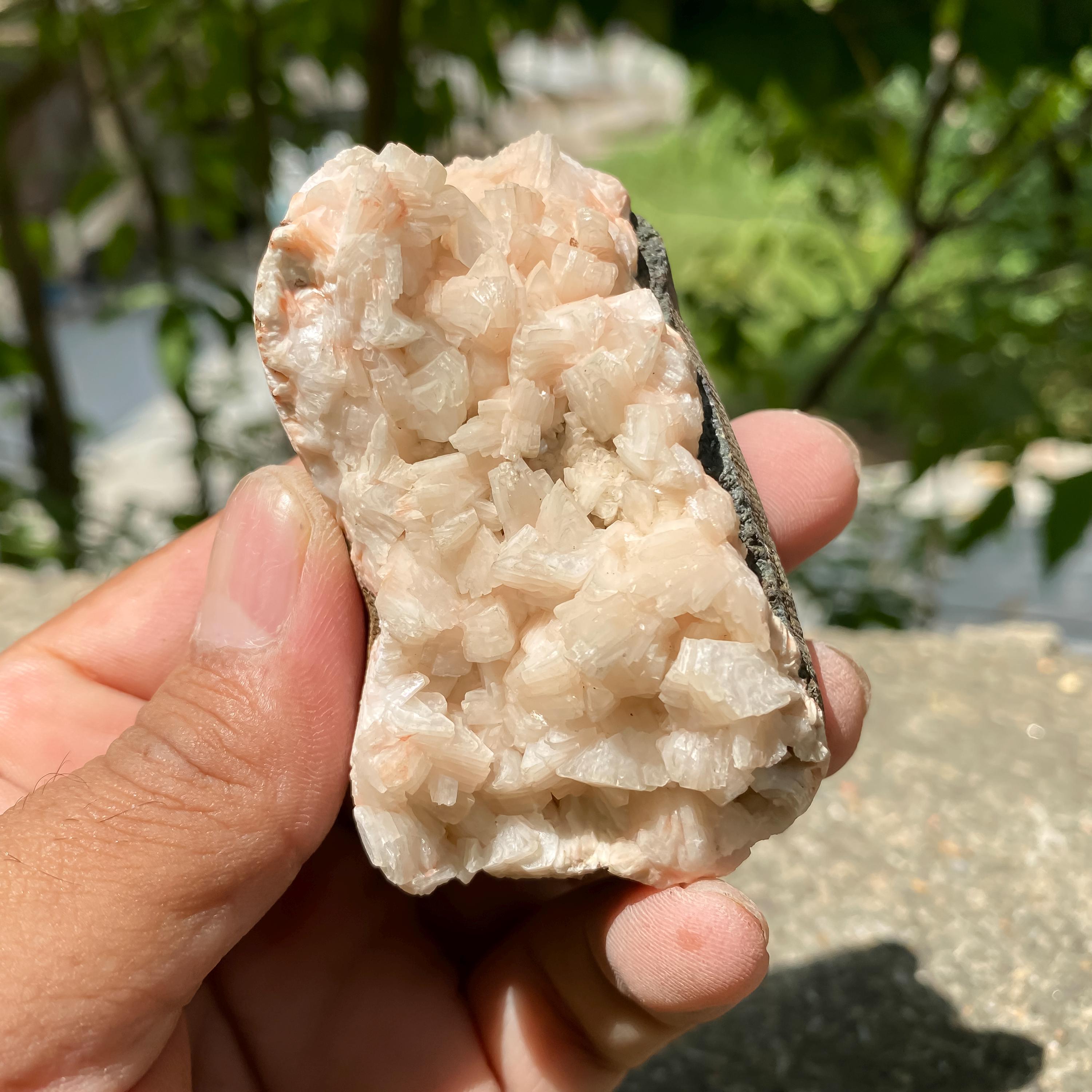 135gm Peach Stilbite Apophyllite Cluster: Calming Reiki Healing Crystal Rough