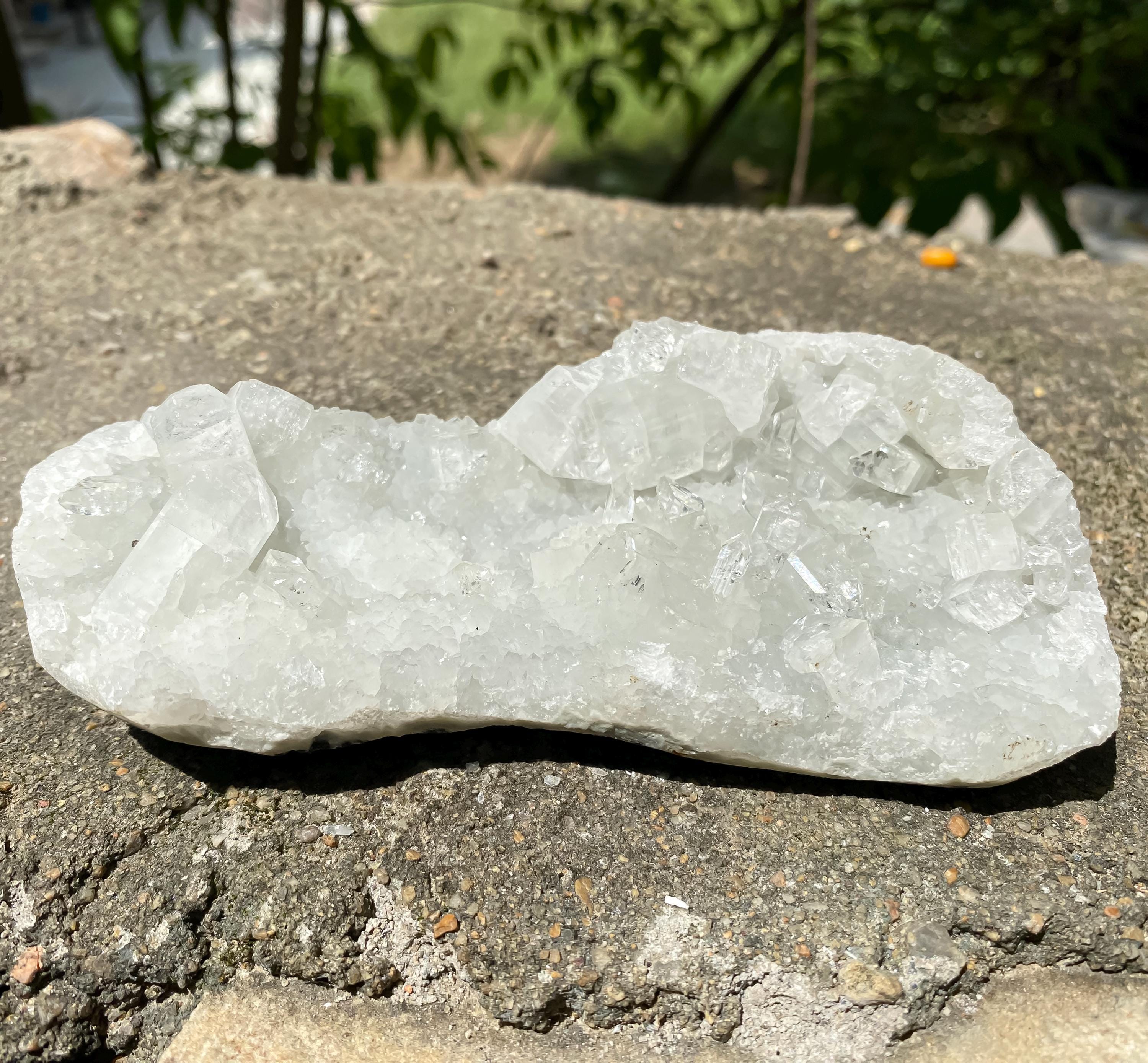 White Apophyllite Crystal Cluster, 280gm Zeolite Specimen, Cubic Crystals Rough, White Apophyllite Zeolite Cluster