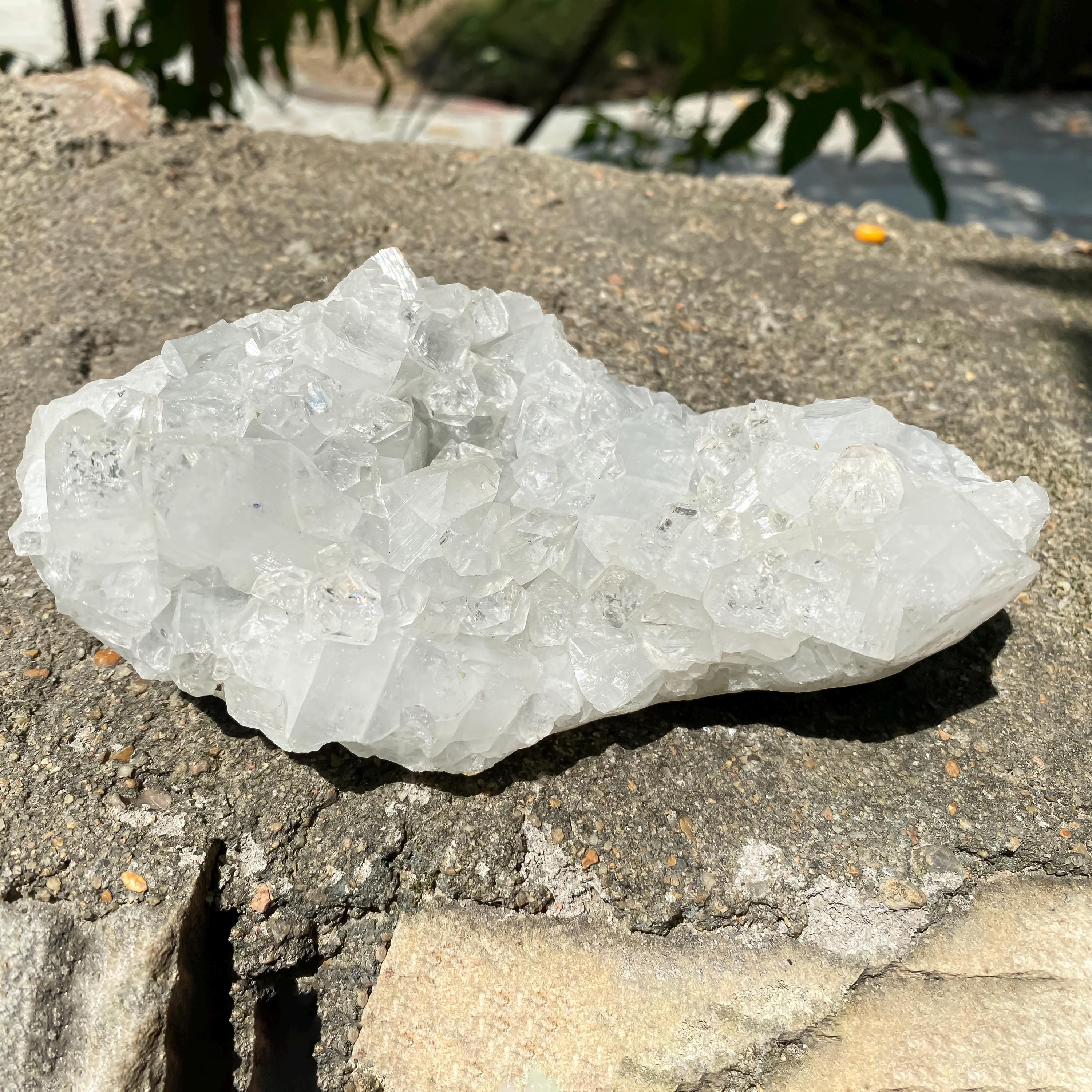 Apophyllite Zeolite Cluster: Natural Healing Stone, Meditation Decor Rough 545gm - Himalya Quartz