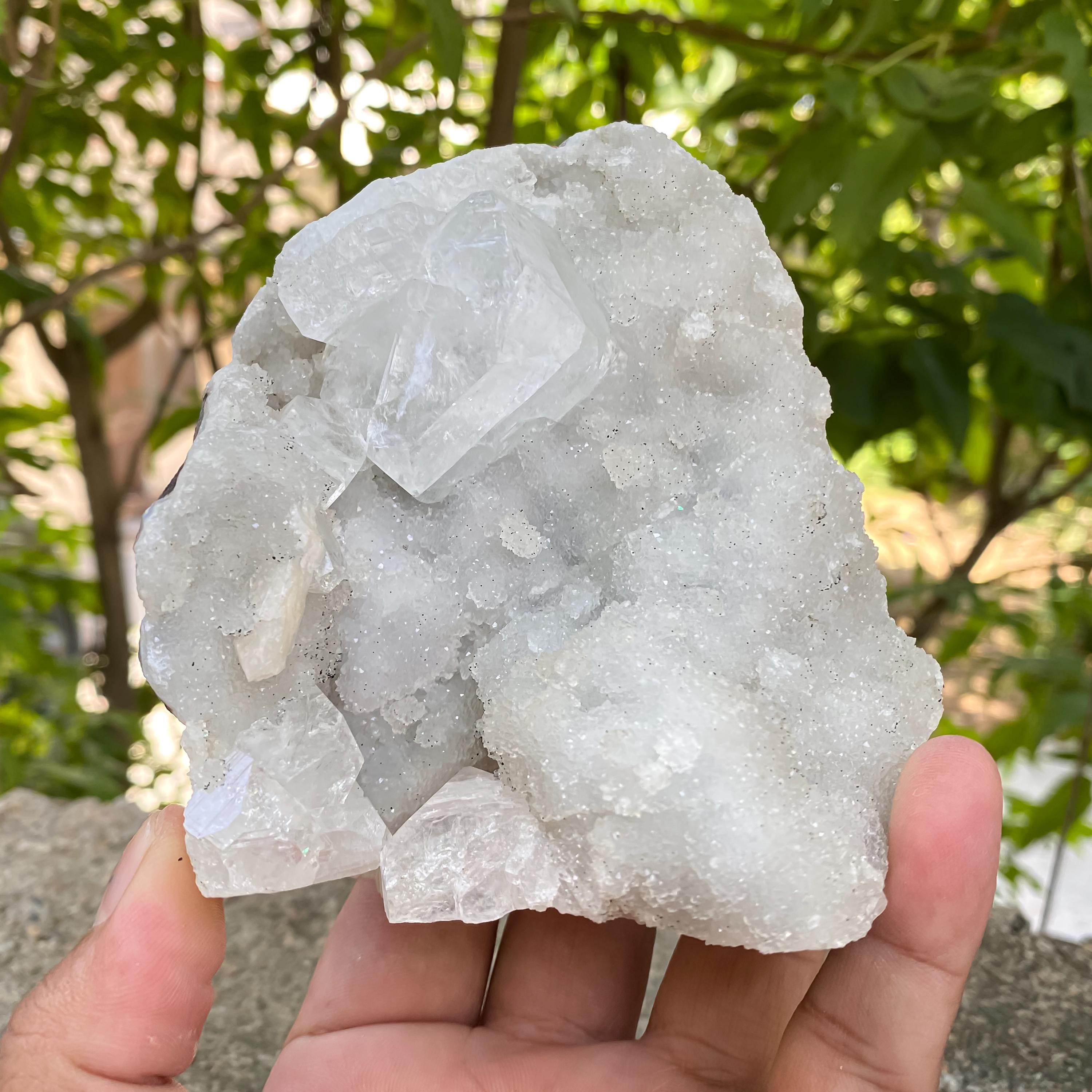 Natural Healing Stone, Cubic Apophyllite Zeolite Cluster: 710gm Meditation Home Decor Rough