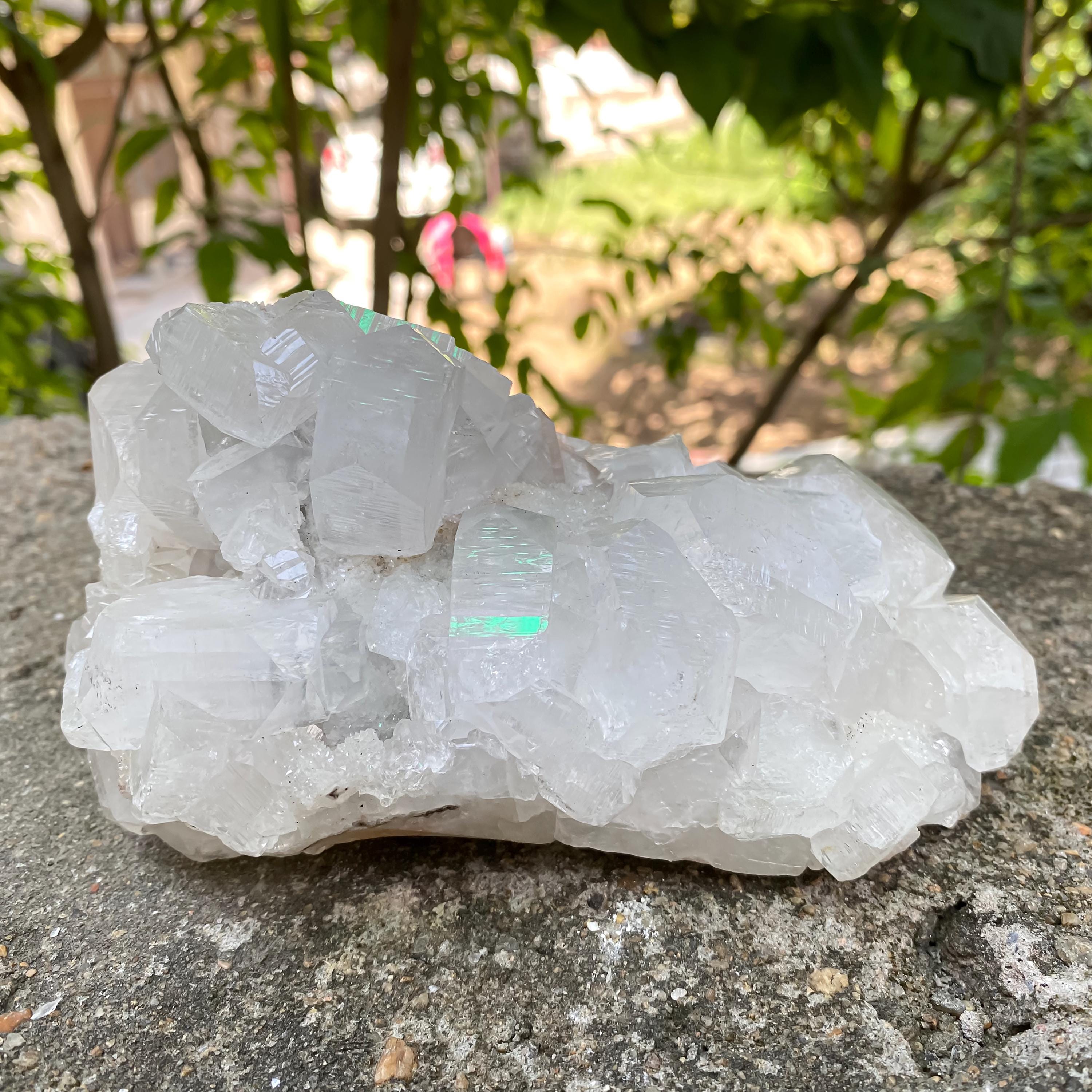 Natural Apophyllite Crystal Cluster | 990gm Healing Stone, Reiki Energy, Meditation, Home Décor, Mineral Specimen