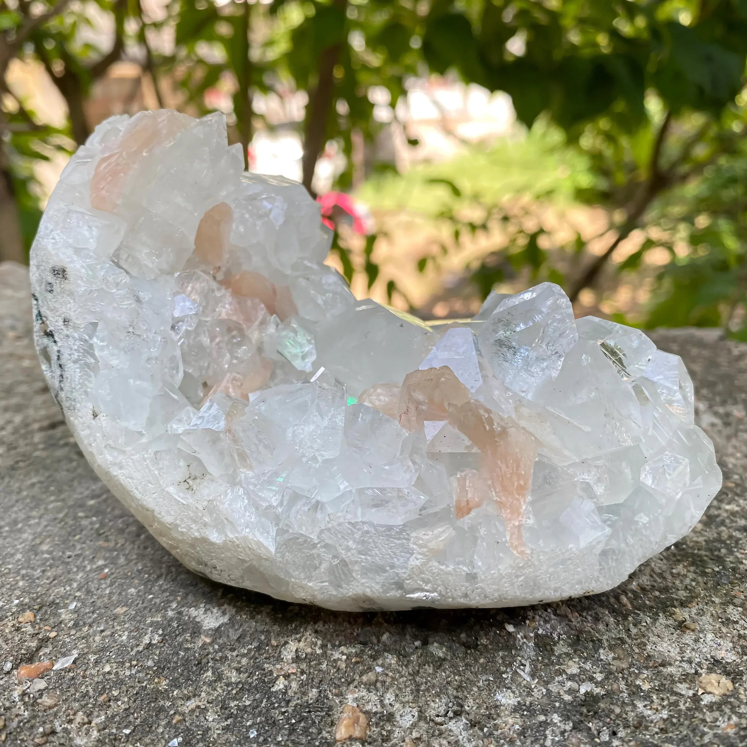 Apophyllite Crystal Cluster, Stilbite Zeolite Specimen, 610gm Cubic White Crystals Raw, White Apophyllite Zeolite Cluster Zeolite