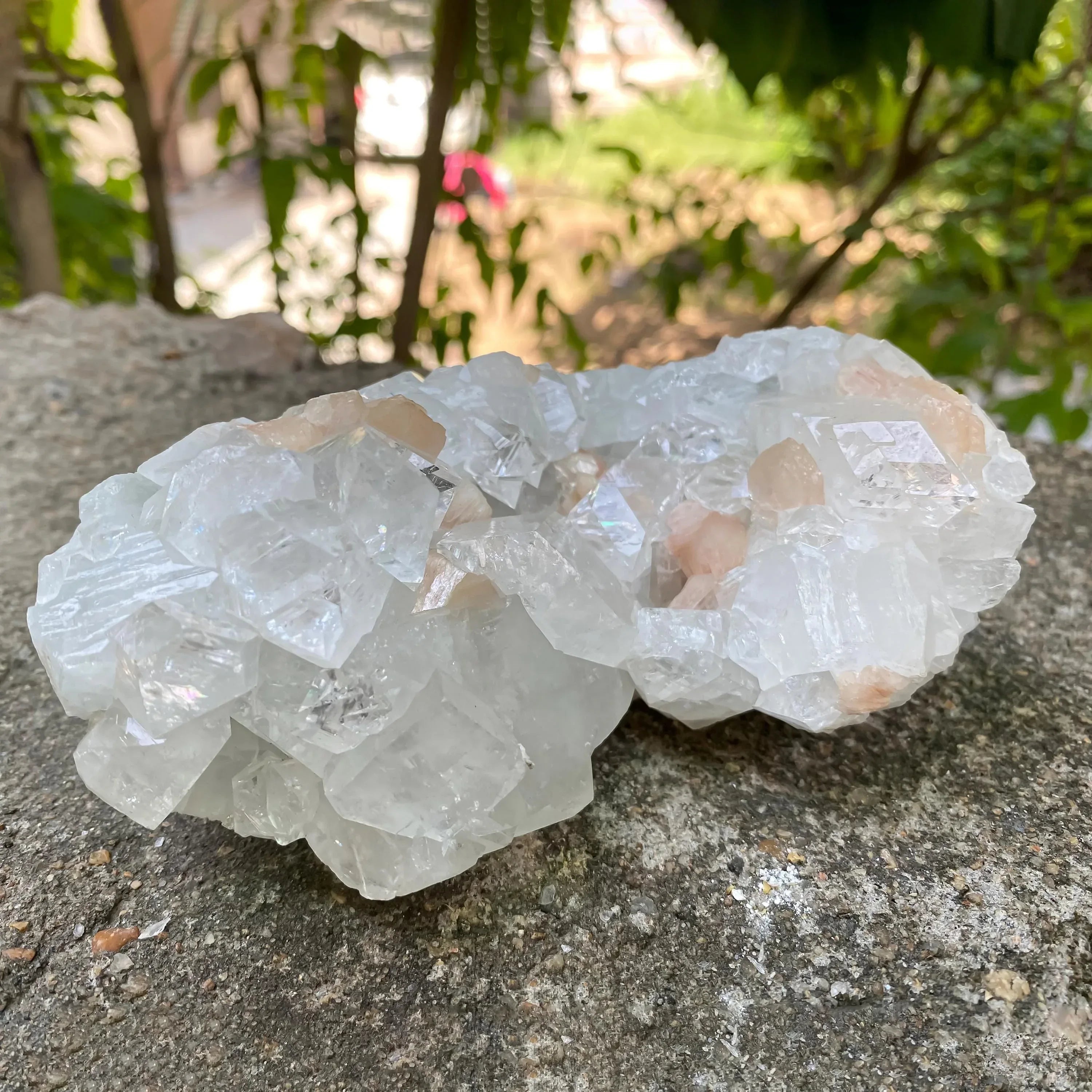 Apophyllite Crystal Cluster, Stilbite Zeolite Specimen, 610gm Cubic White Crystals Raw, White Apophyllite Zeolite Cluster Zeolite